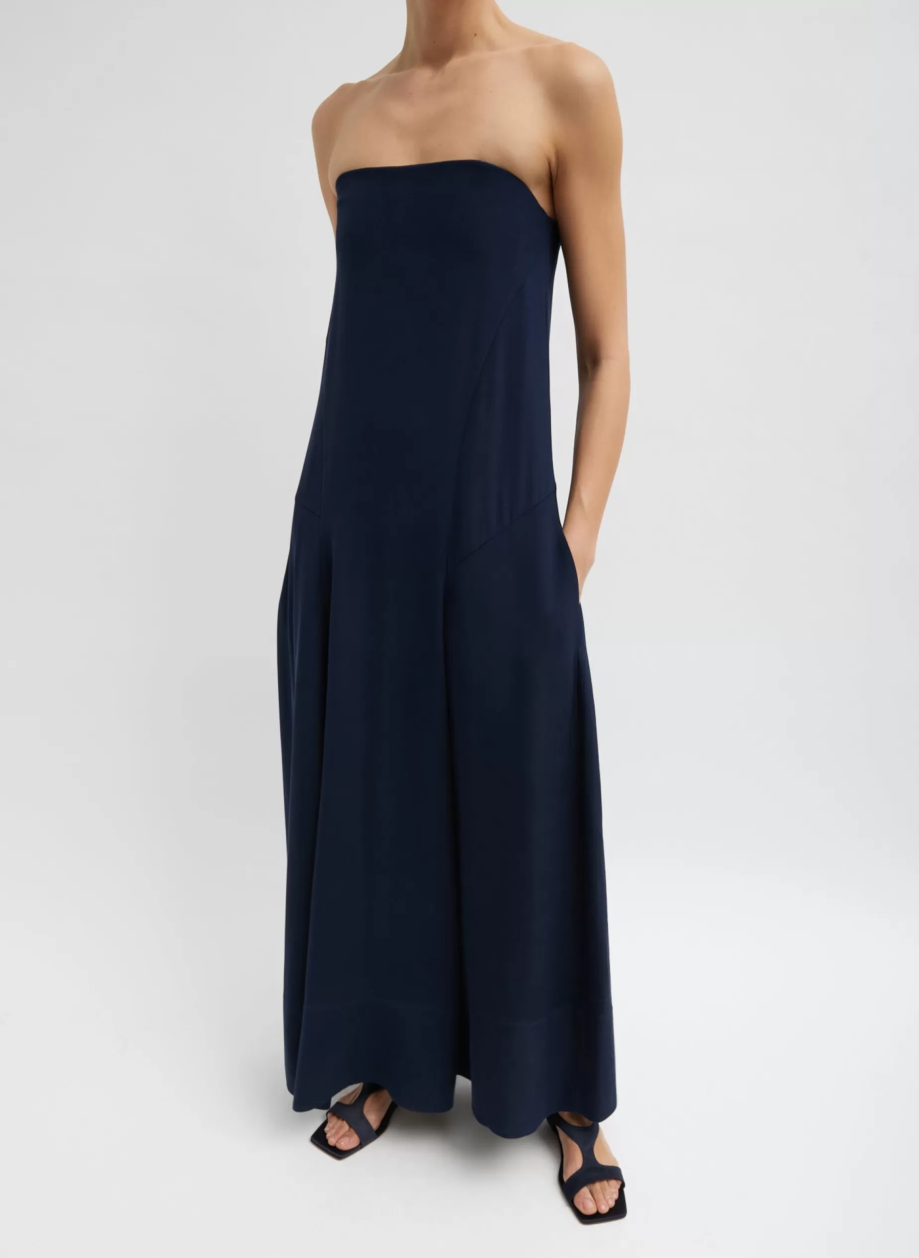 Tibi Dresses-4-Ply Silk Strapless Sculpted Dress