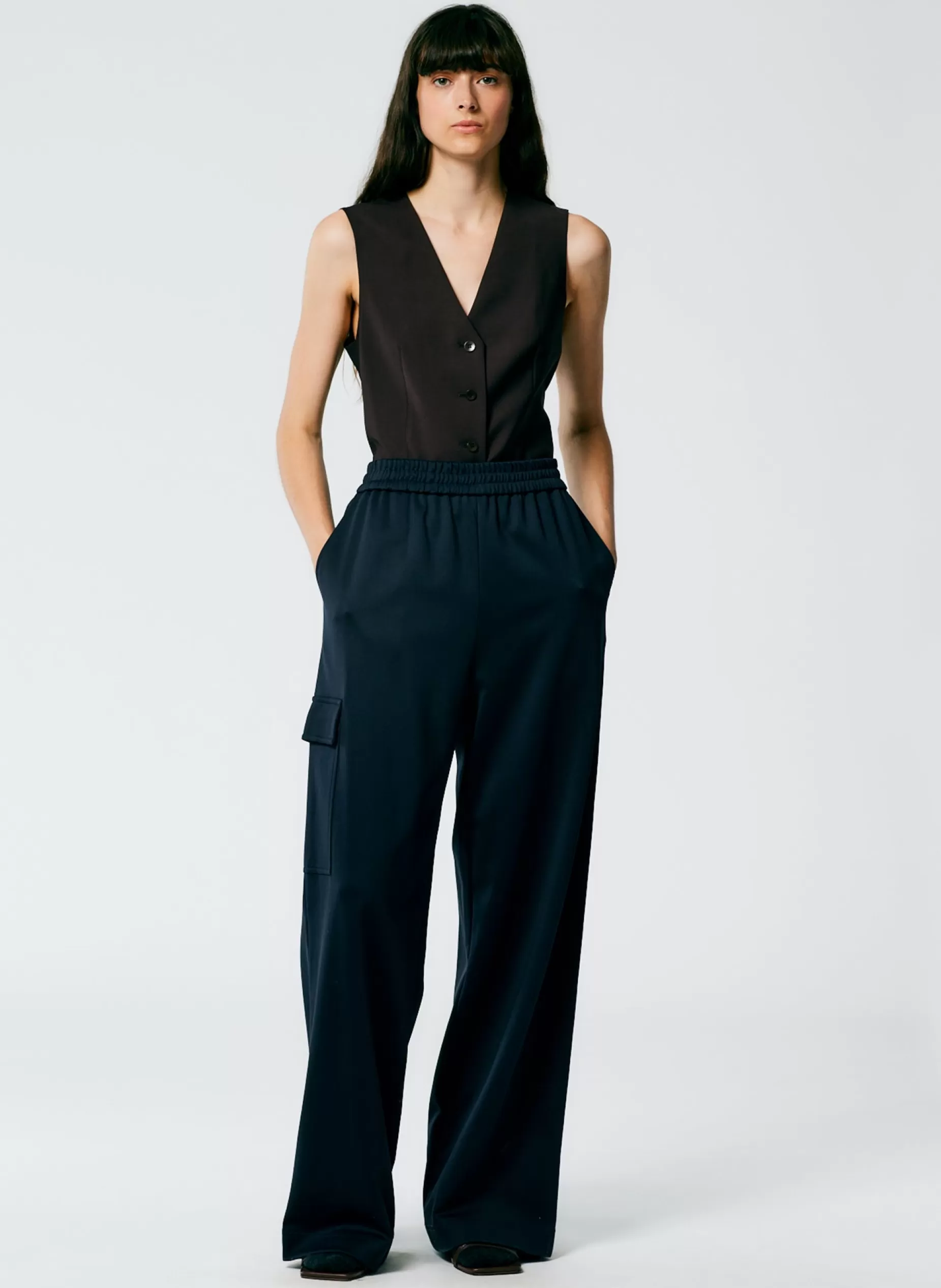 Tibi Pants & Shorts | Fundamentals - WOFs-Active Knit Wide Leg Pull On Pant