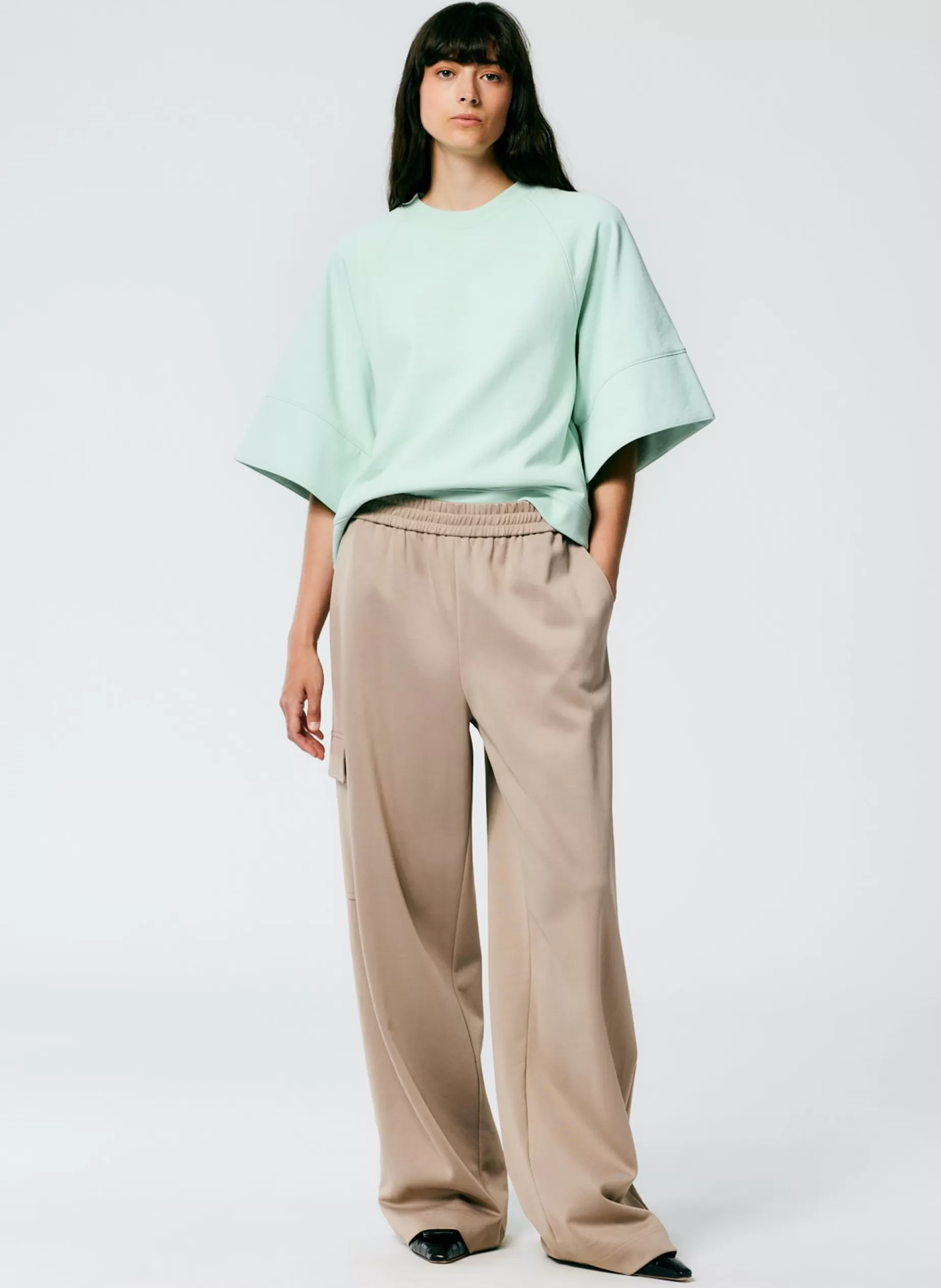 Tibi Pants & Shorts | Fundamentals - WOFs-Active Knit Wide Leg Pull On Pant