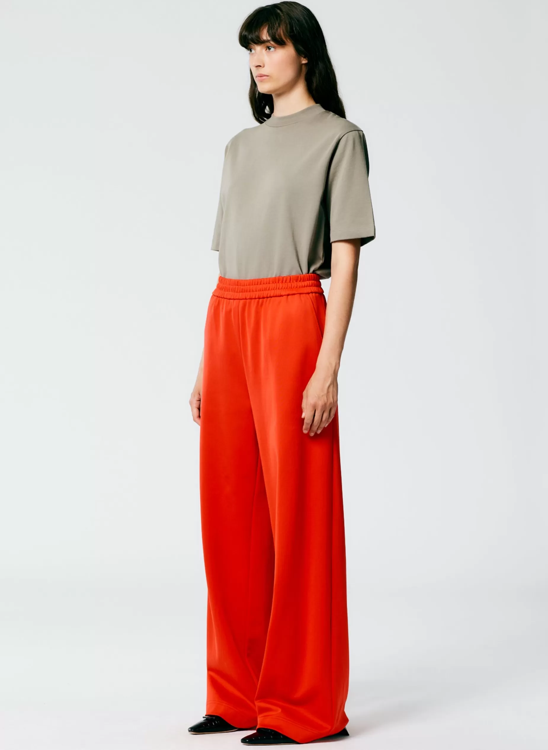 Tibi Pants & Shorts-Active Knit Wide Leg Pull On Pant