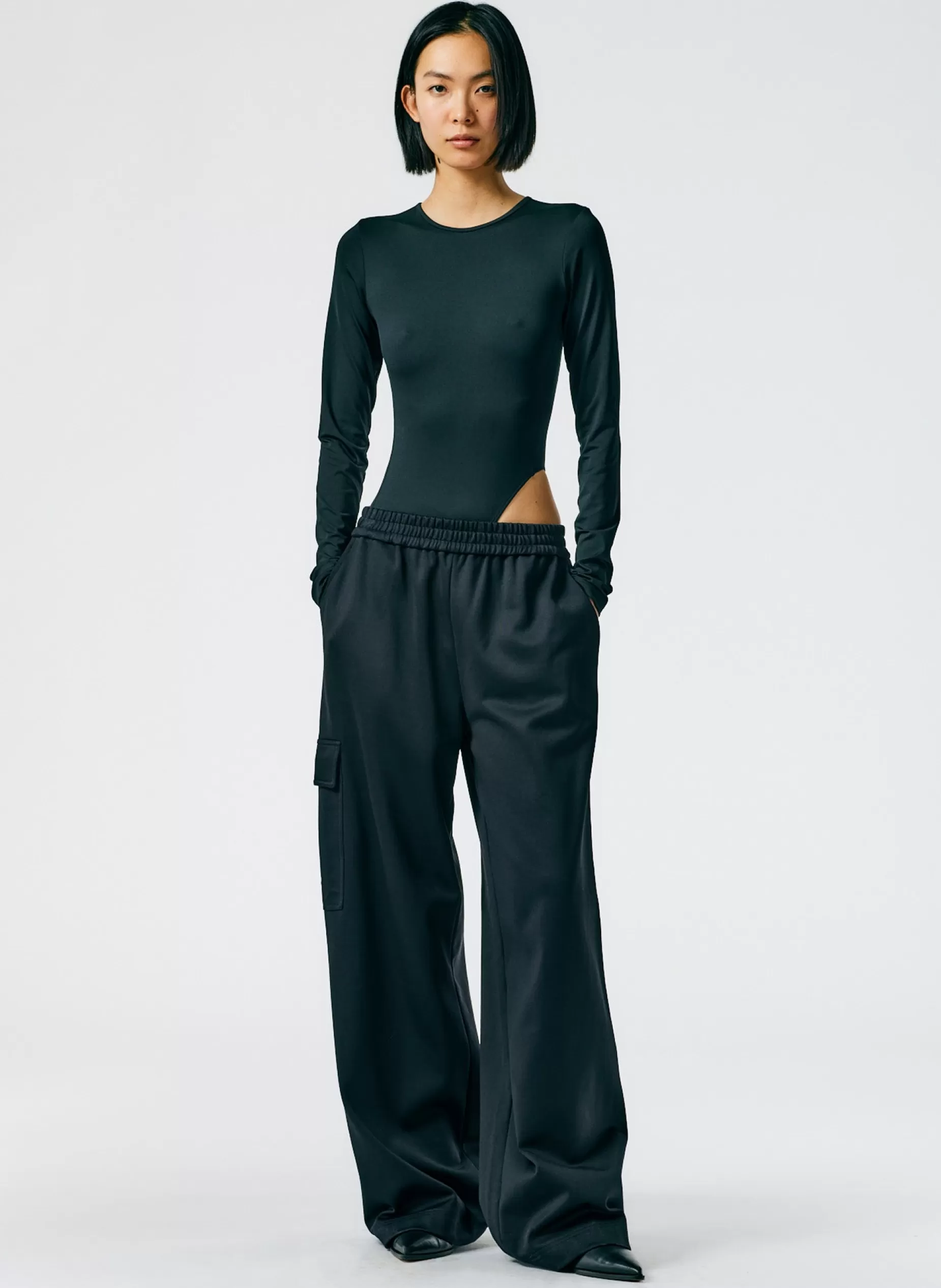 Tibi Pants & Shorts-Active Knit Wide Leg Pull On Pant