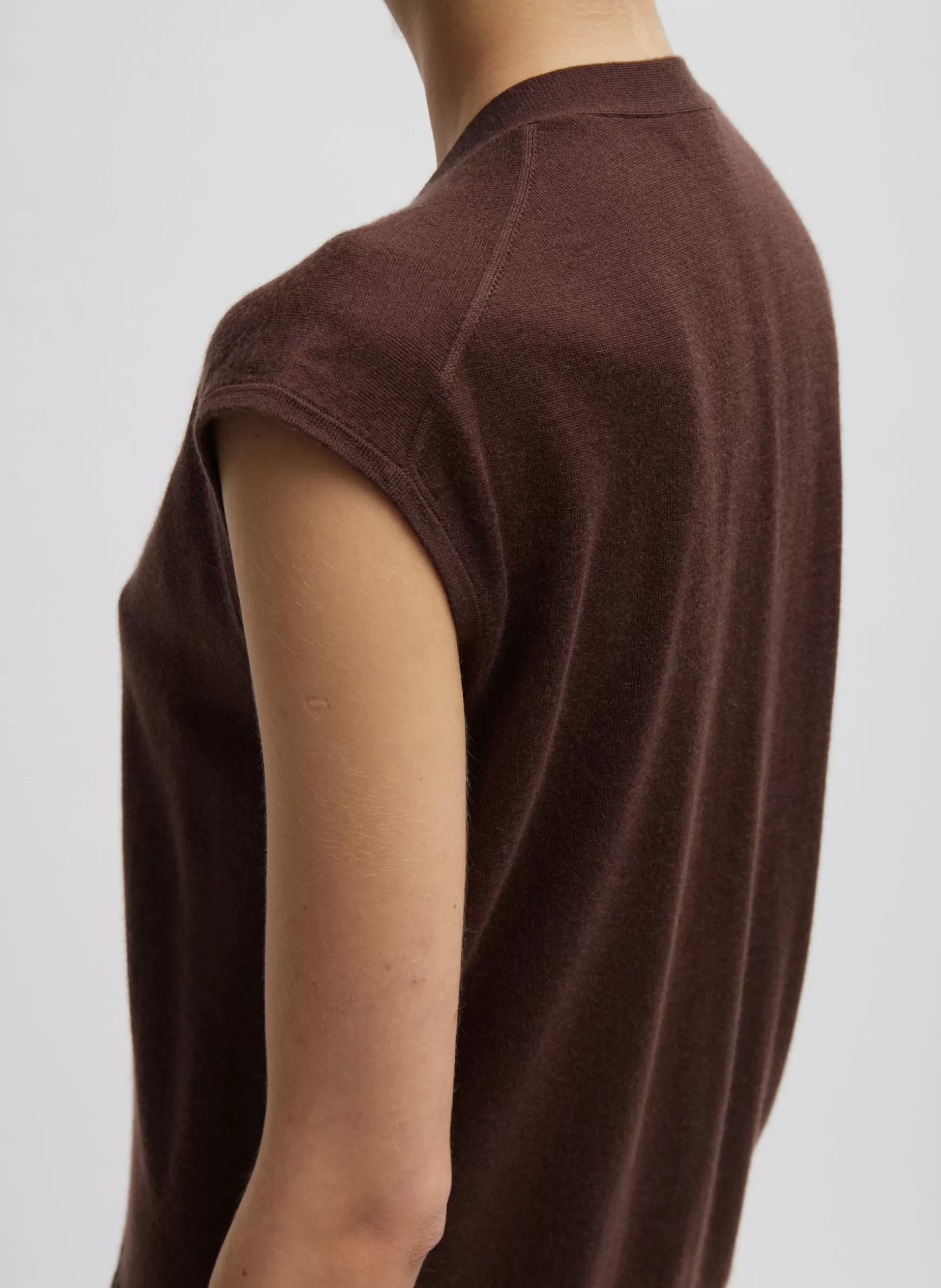 Tibi Knitwear & Sweatshirts-Cashmere Silk Blend Sleeveless Button Down Sweater