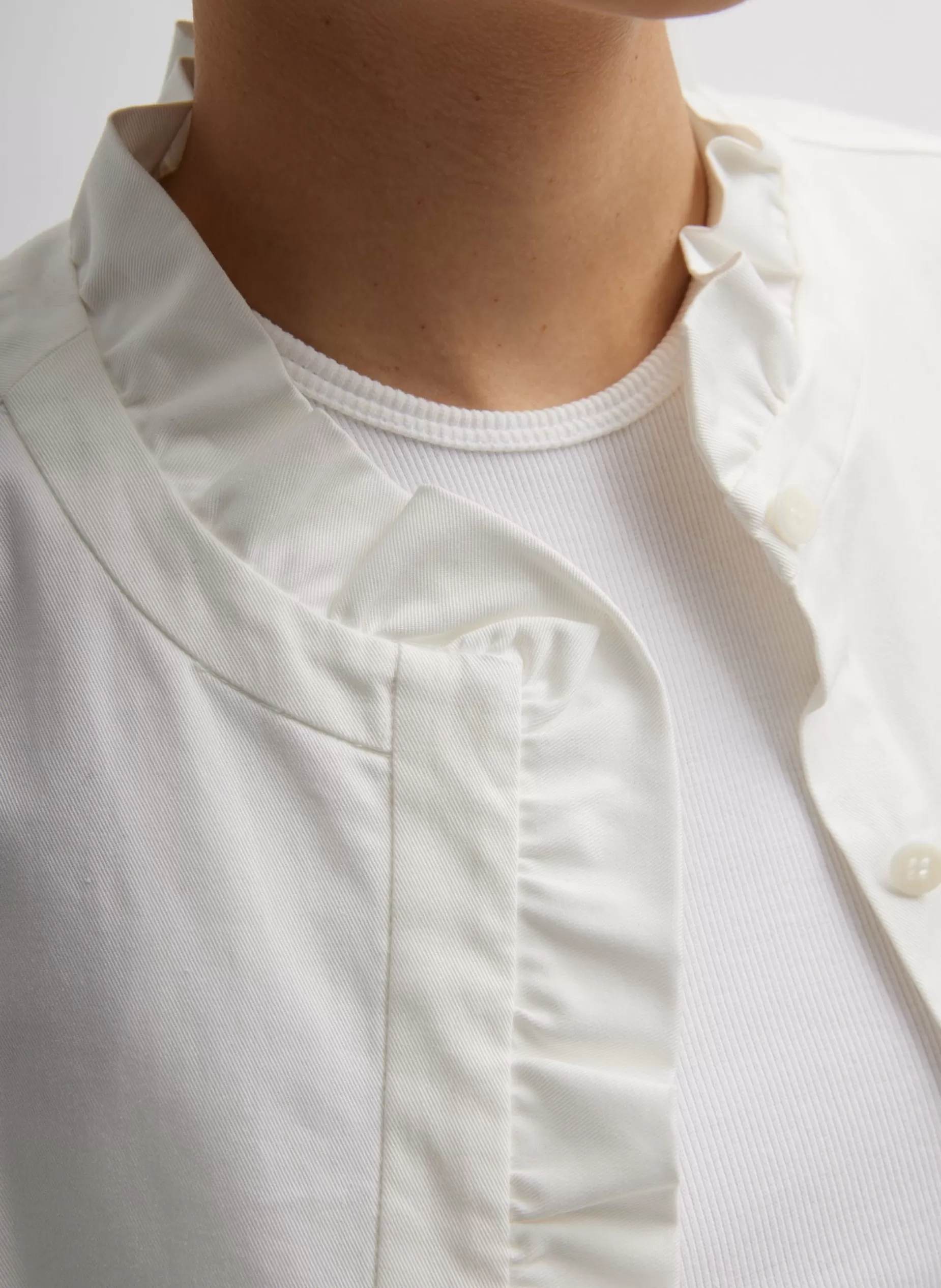 Tibi Tops-Chino Holly Bracelet Sleeve Shirt