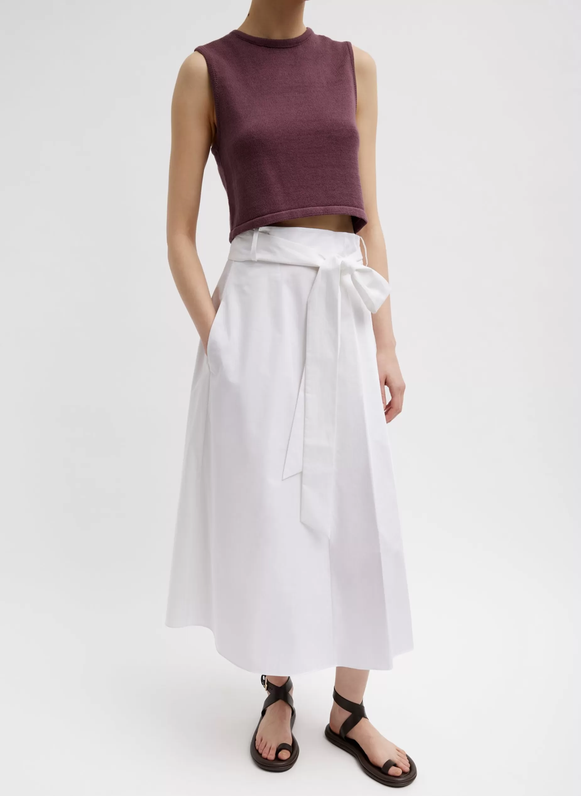 Tibi Knitwear & Sweatshirts | Coming Soon-Cotton Criss Cross Cropped Sleeveless Sweater