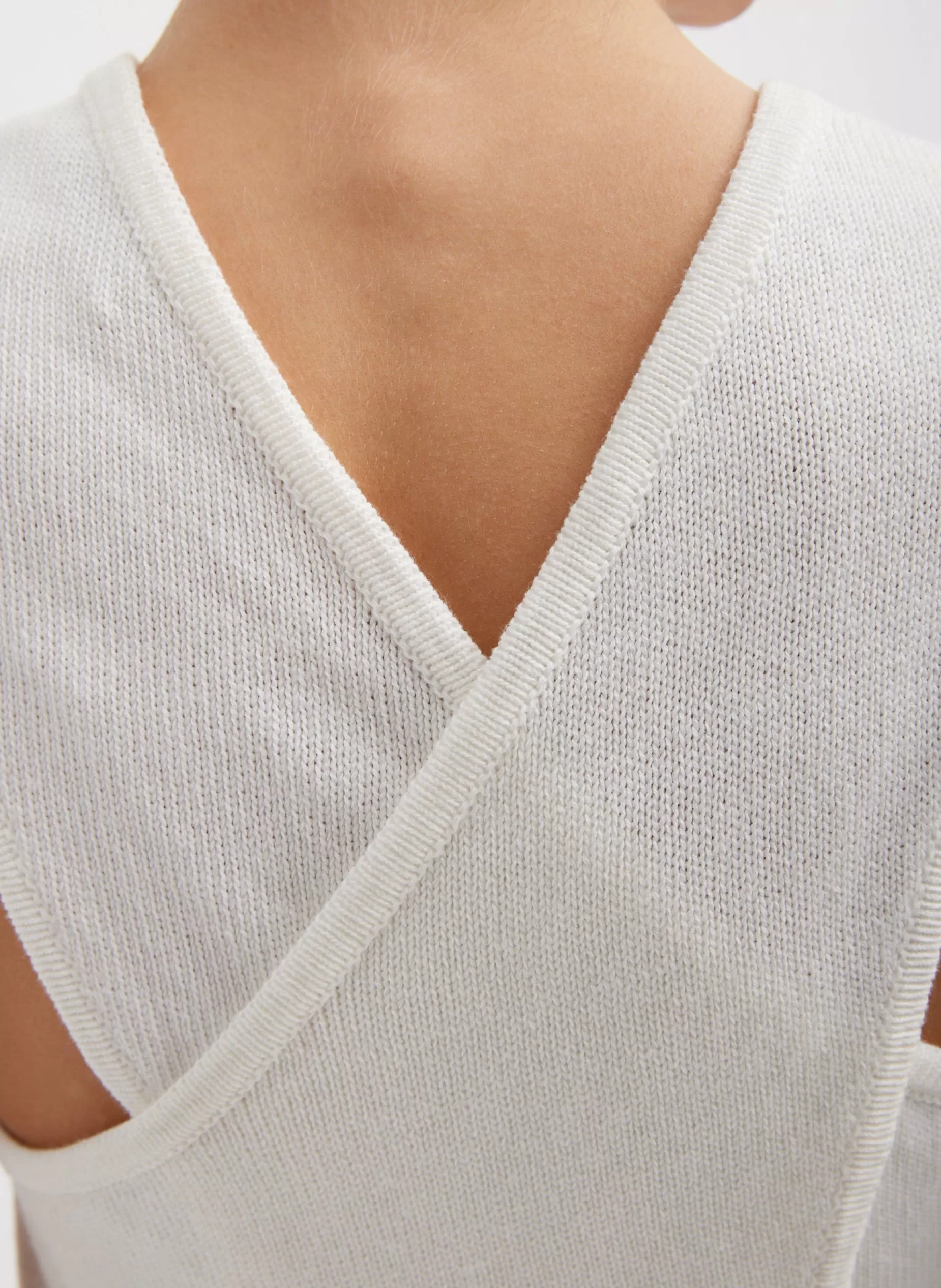 Tibi Knitwear & Sweatshirts | Coming Soon-Cotton Criss Cross Cropped Sleeveless Sweater