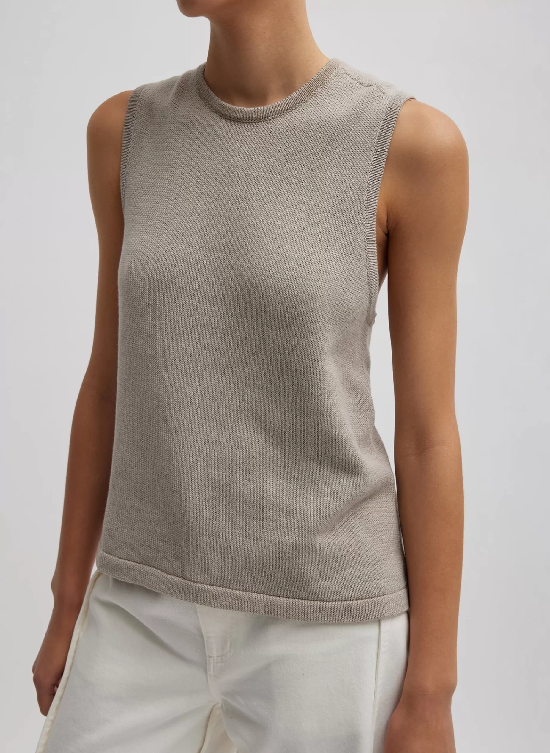 Tibi Knitwear & Sweatshirts-Cotton Criss Cross Sleeveless Sweater