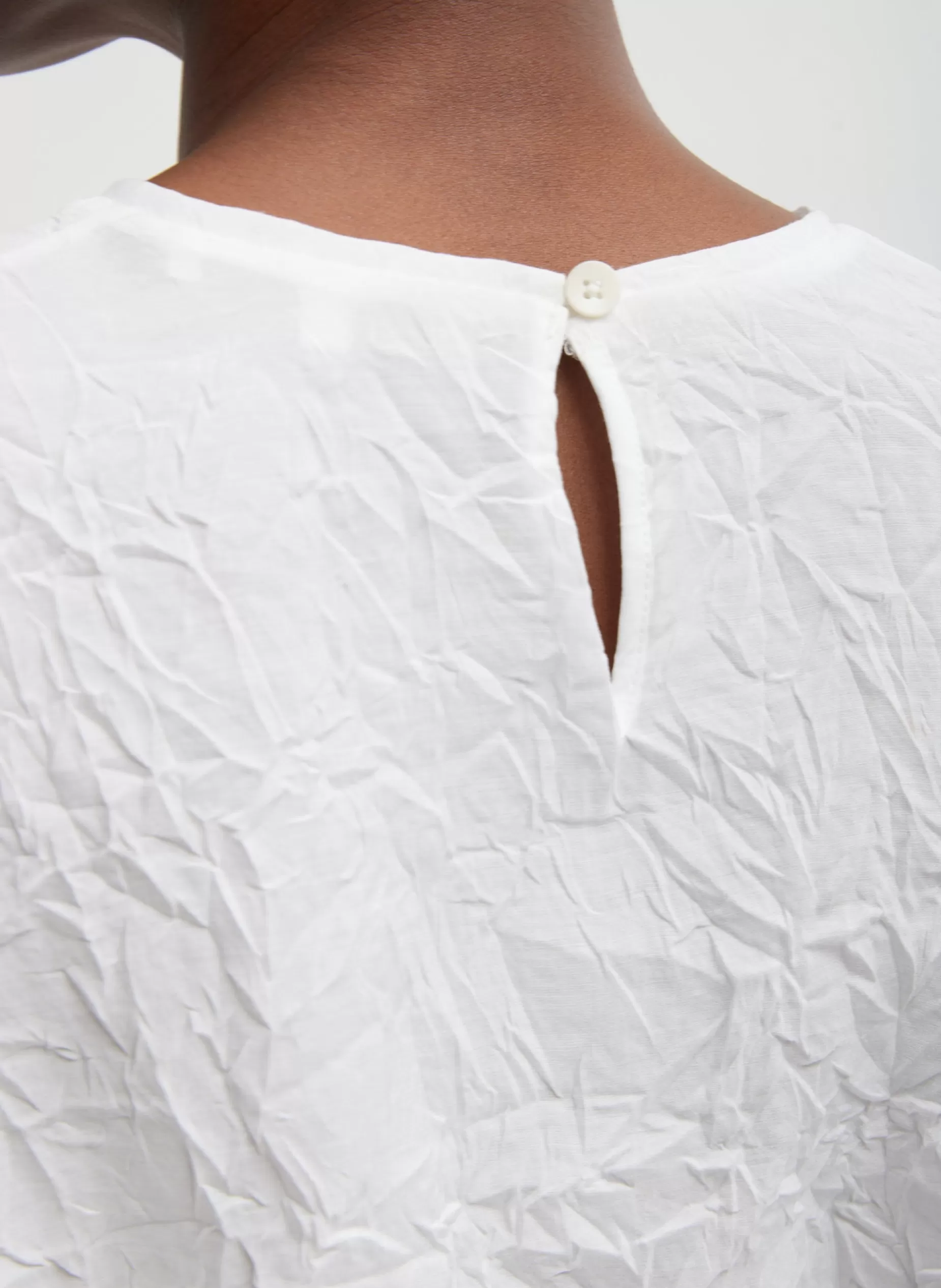 Tibi Tops-Crinkle Shirting Easy T-Shirt