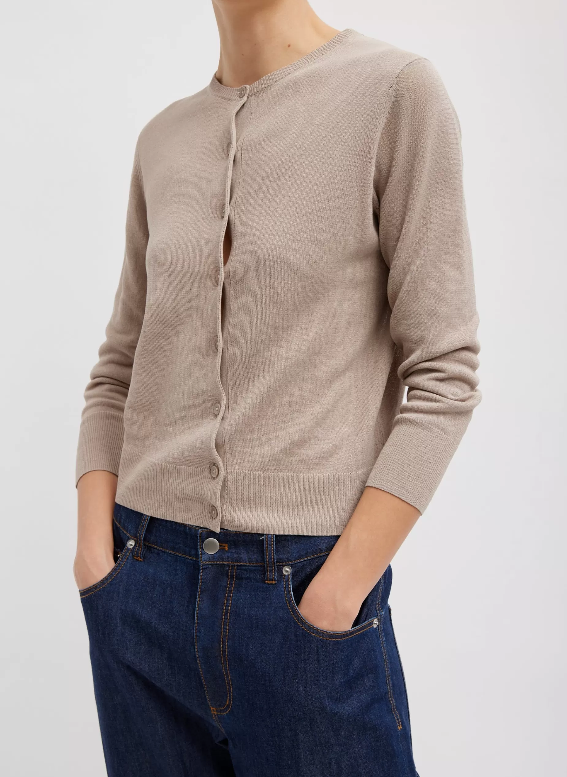 Tibi Knitwear & Sweatshirts-Crispy Sweater Shrunken Cardigan