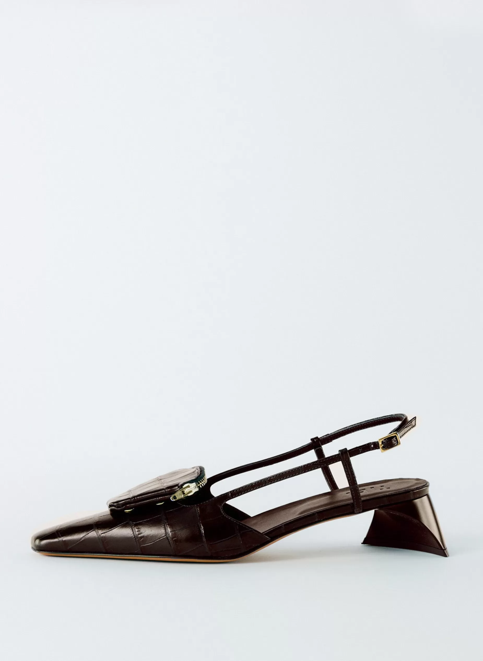 Tibi Heels-Croc Print Victor Slingback