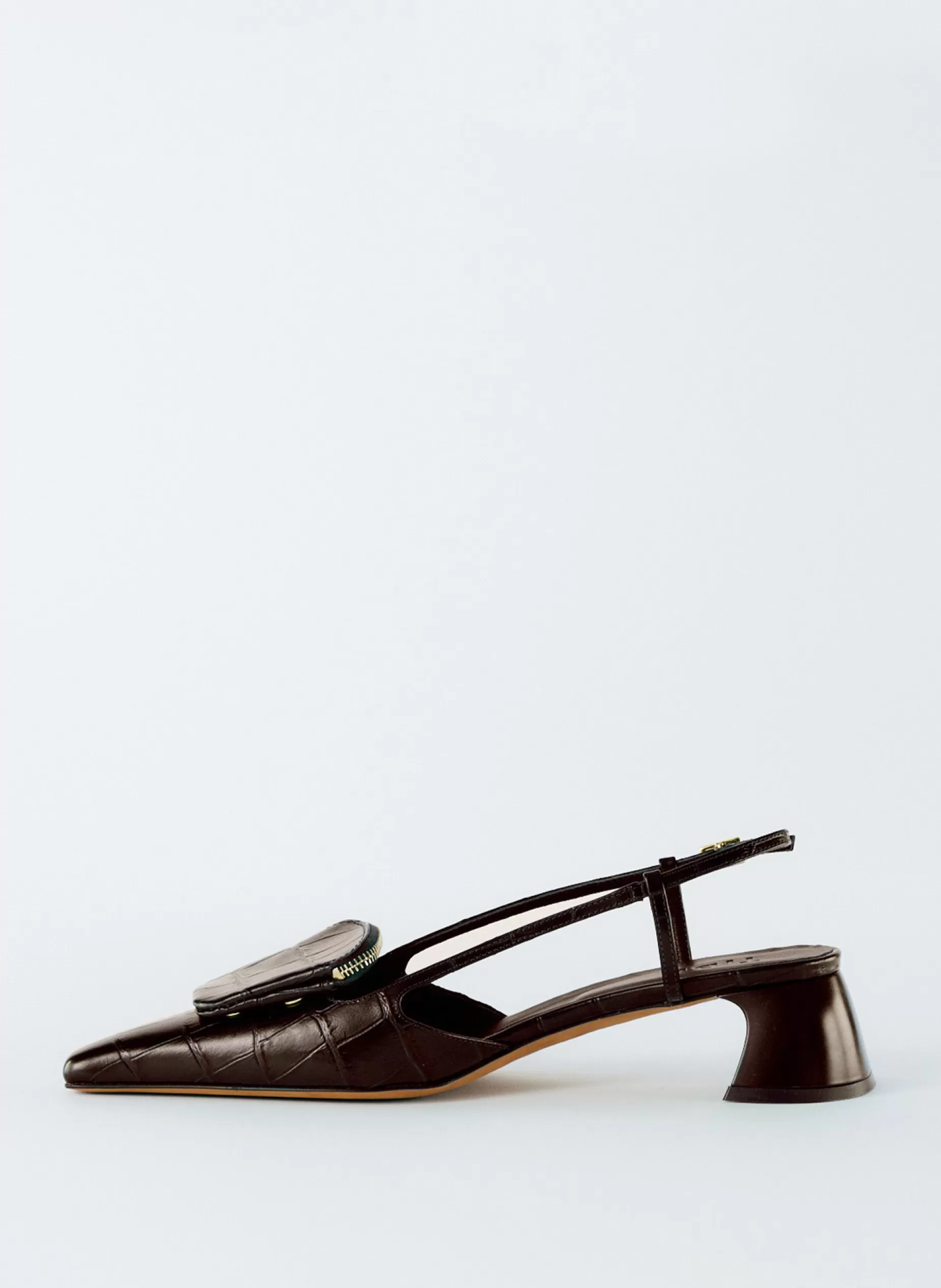 Tibi Heels-Croc Print Victor Slingback