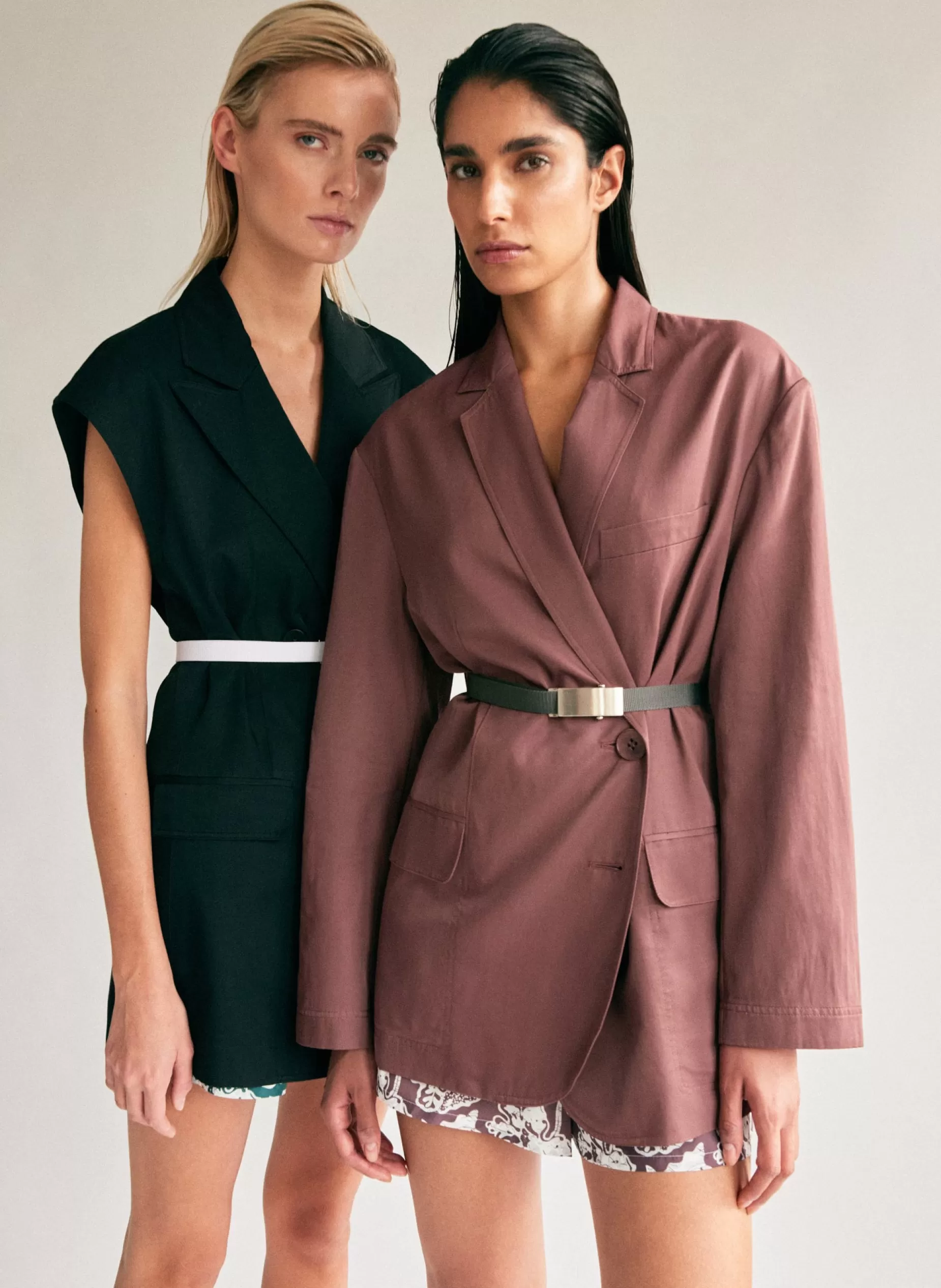 Tibi Suits | Jackets & Outerwear-Drapey Suiting Oversized Double Breasted Vest