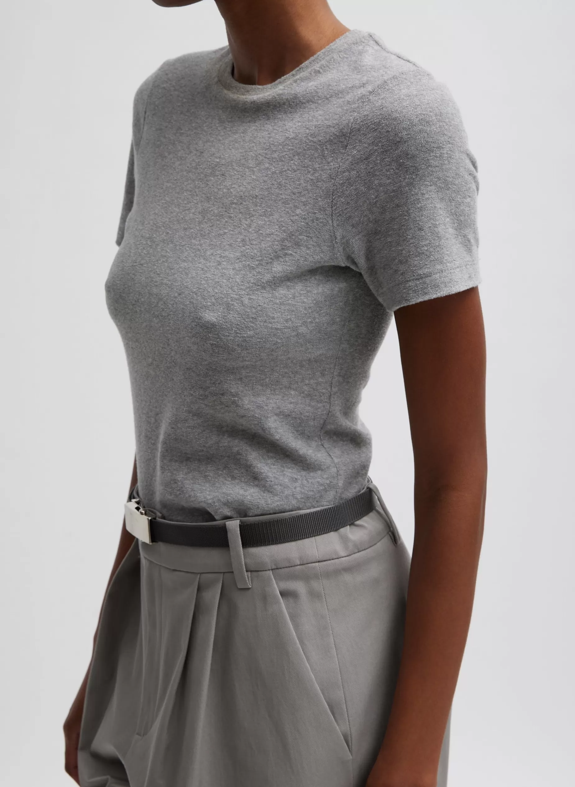 Tibi Tops-Dry Loop Terry Baby T-Shirt