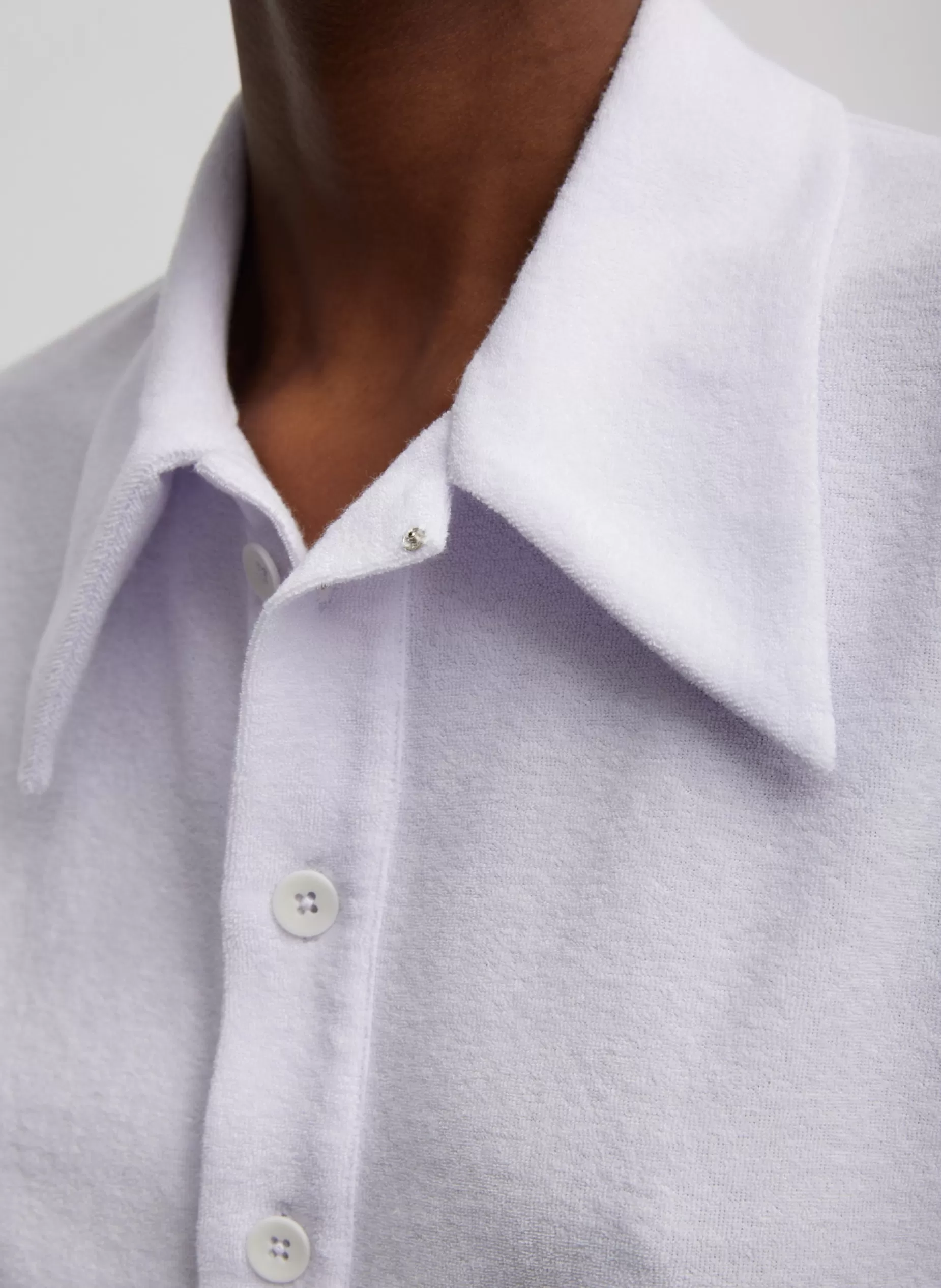 Tibi Tops-Dry Loop Terry Easy Polo Shirt