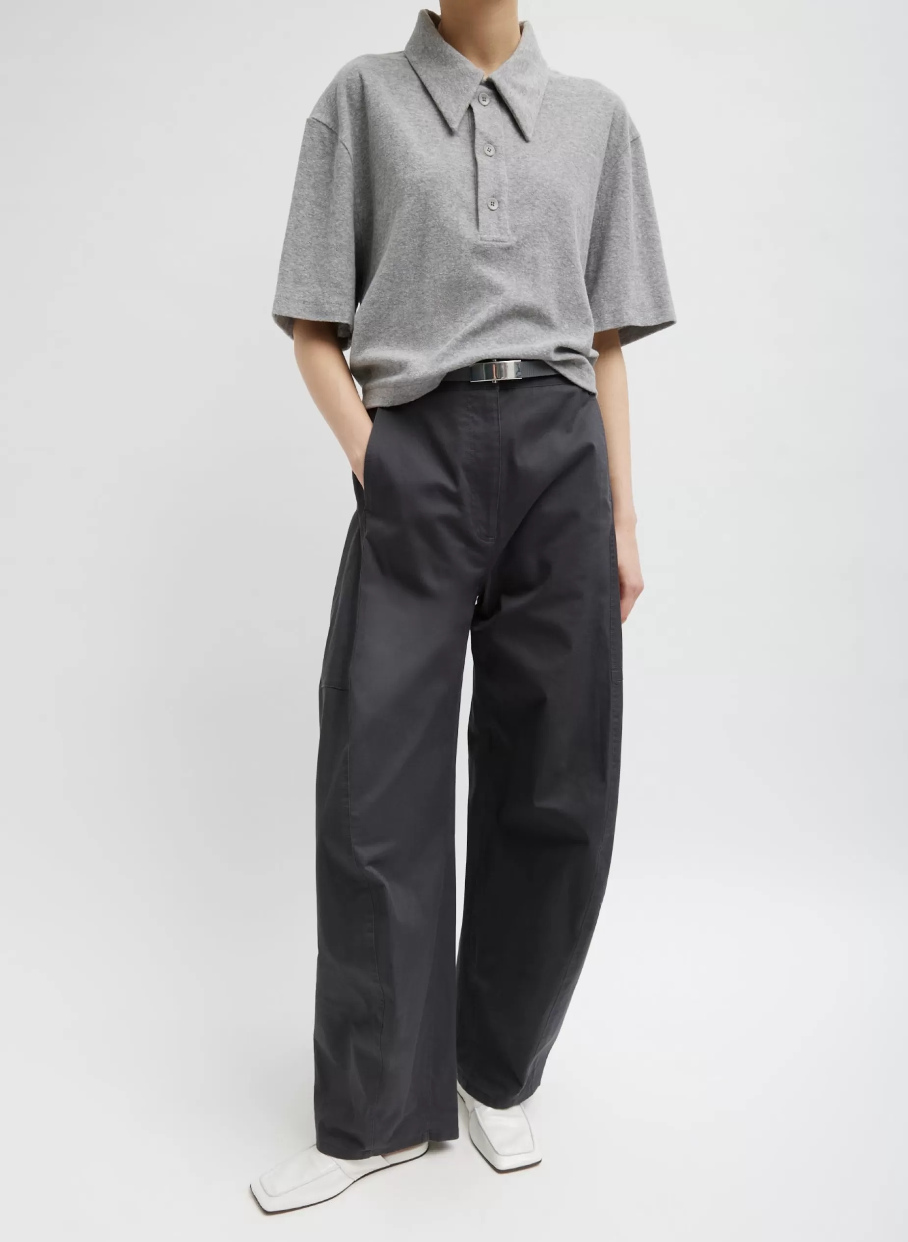 Tibi Tops-Dry Loop Terry Easy Polo Shirt