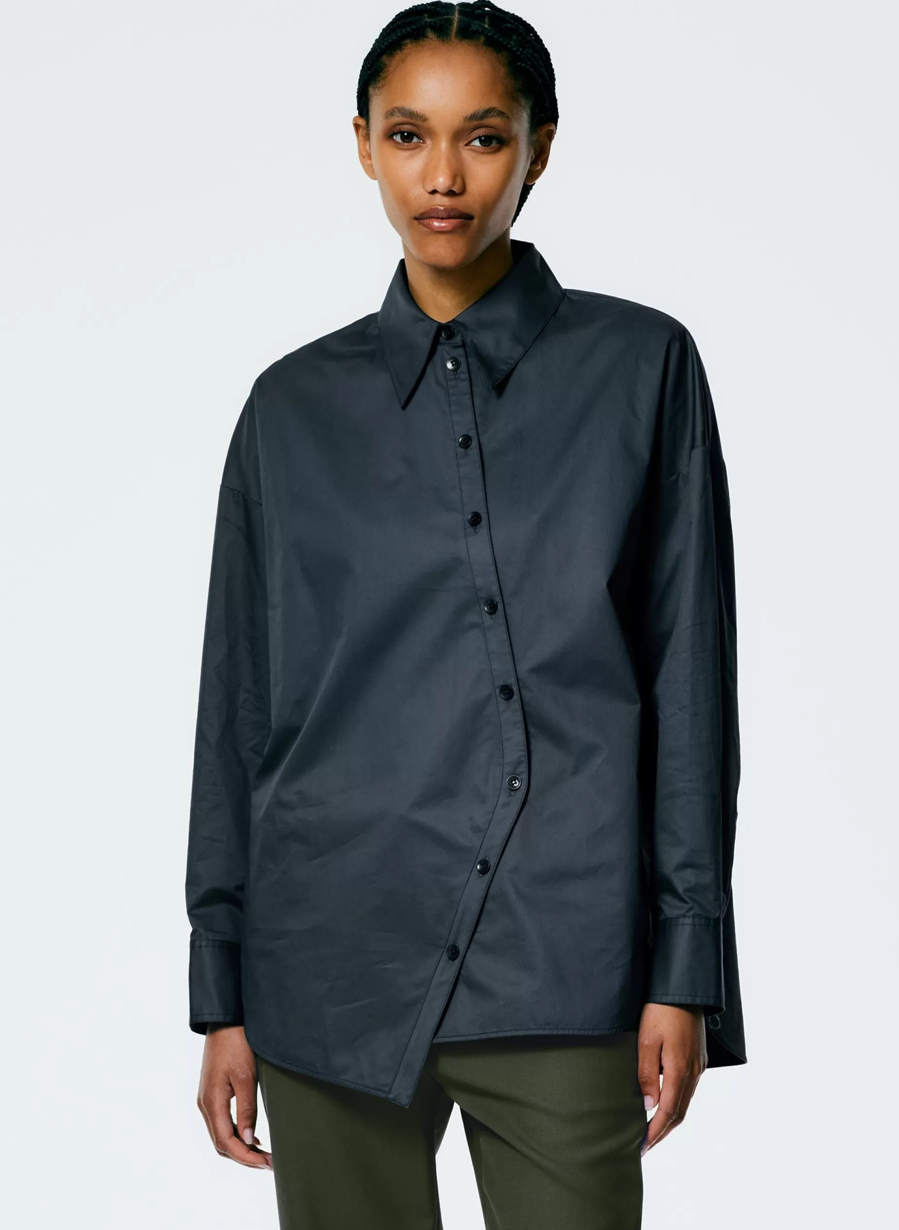 Tibi Tops-Eco Poplin Asymmetrical Shirt