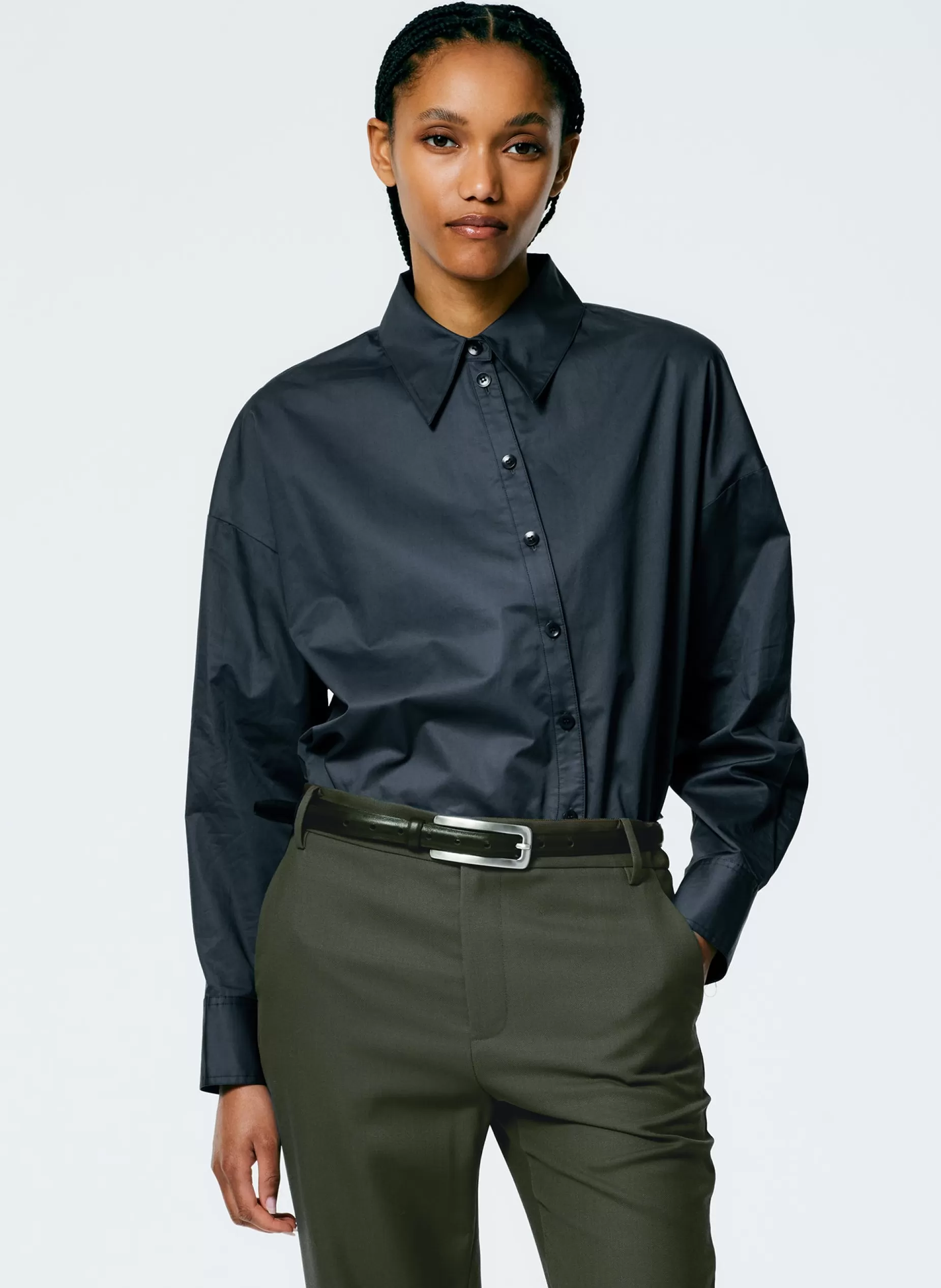 Tibi Tops-Eco Poplin Asymmetrical Shirt