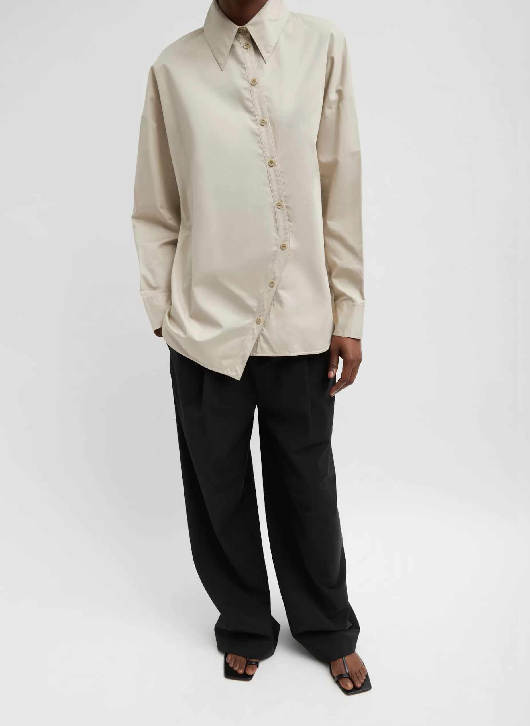 Tibi Tops-Eco Poplin Asymmetrical Shirt