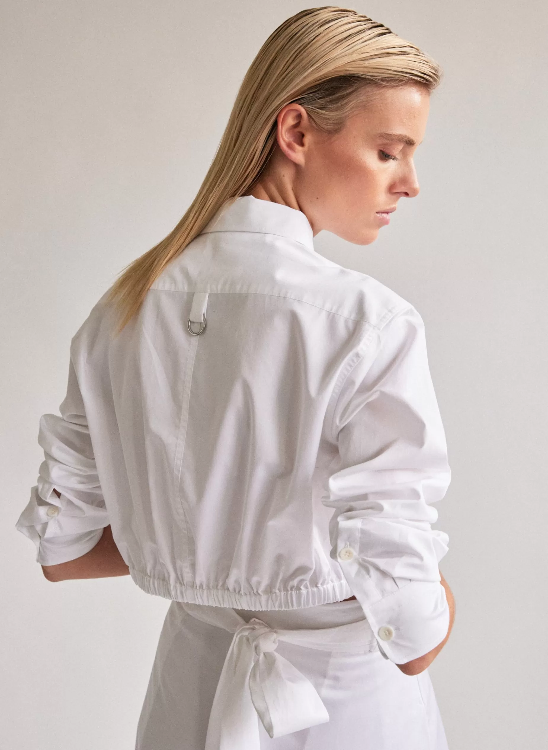 Tibi Tops-Eco Poplin Cropped Shirt