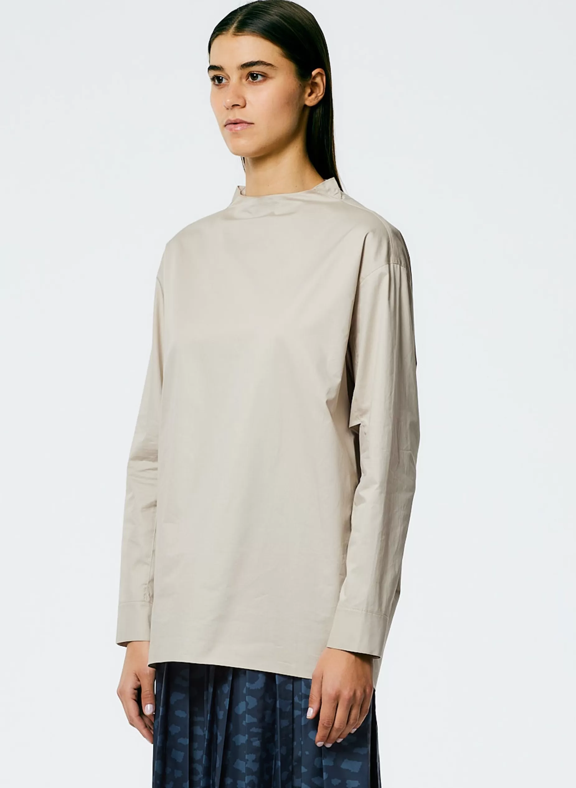 Tibi Tops-Eco Poplin Funnelneck Top