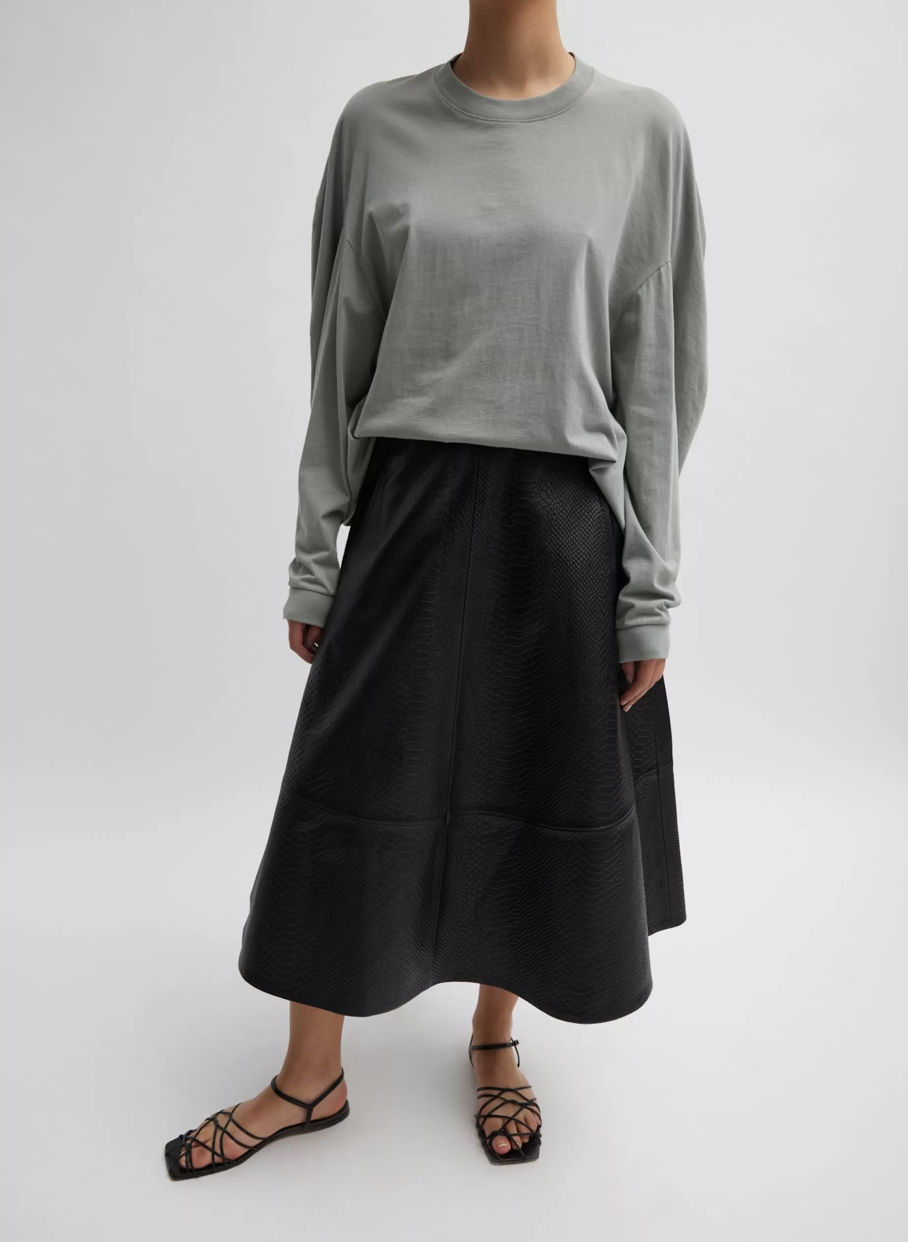 Tibi Skirts-Embossed Python Circle Skirt