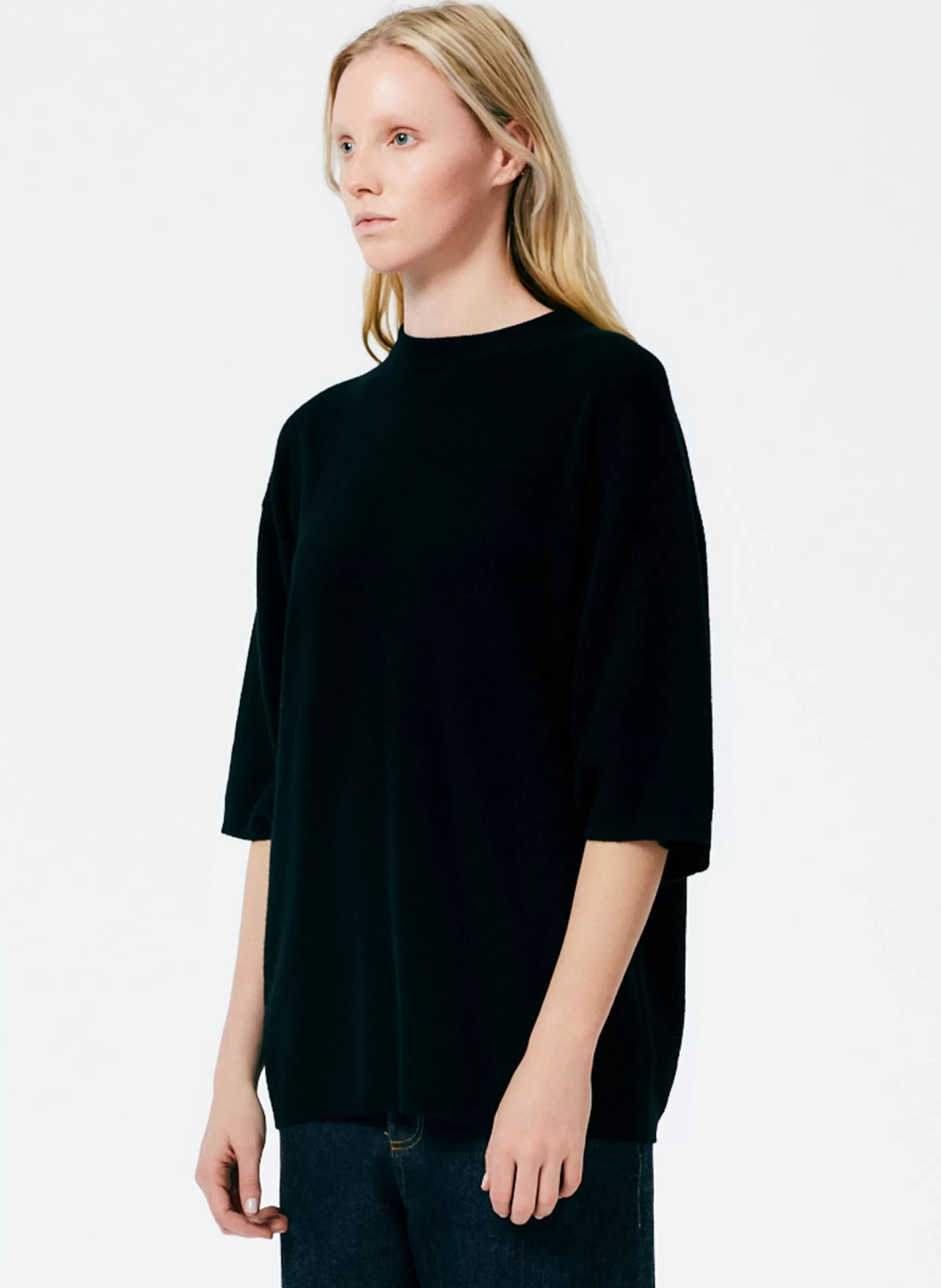 Tibi Knitwear & Sweatshirts | Fundamentals - WOFs-Feather Weight Cashmere Oversized Easy T-Shirt