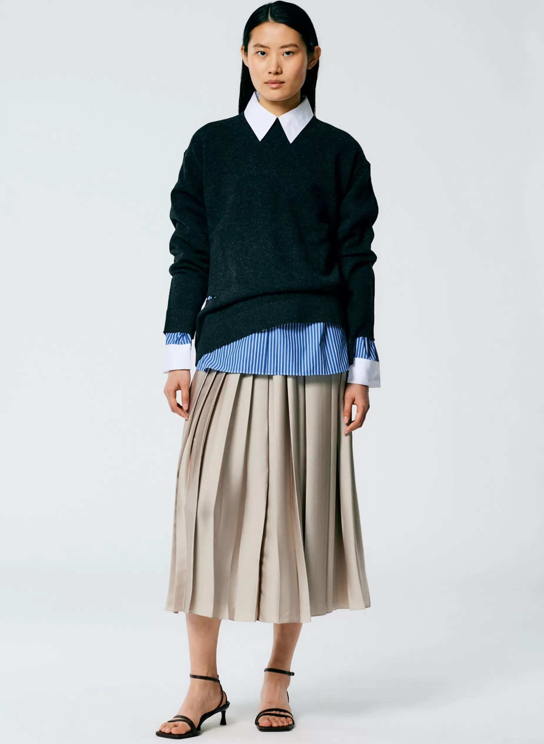 Tibi Skirts | Fundamentals - WOFs-Feather Weight Pleated Pull On Skirt