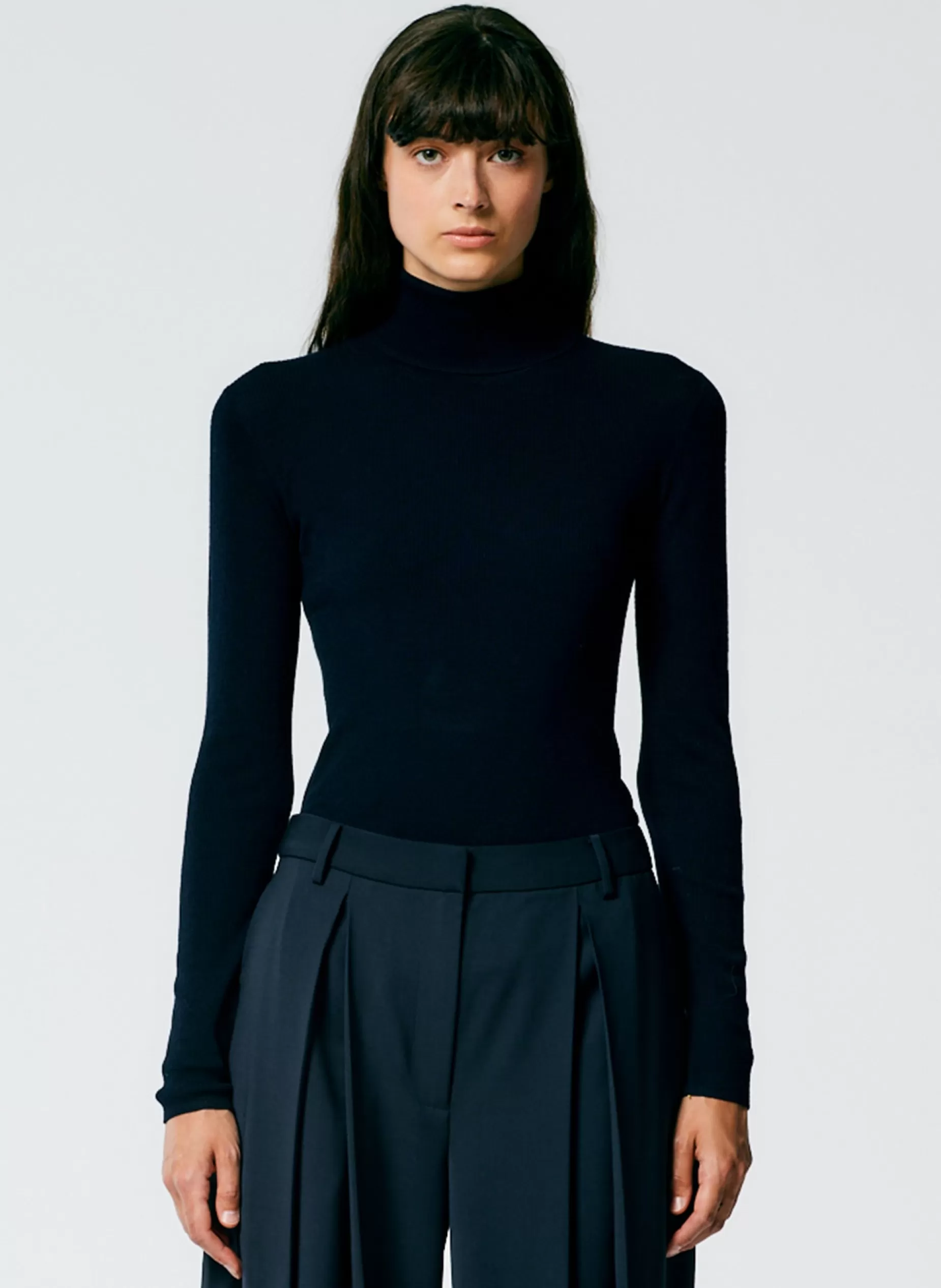 Tibi Knitwear & Sweatshirts | Fundamentals - WOFs-Featherweight Ribbed Sweater Turtleneck Pullover