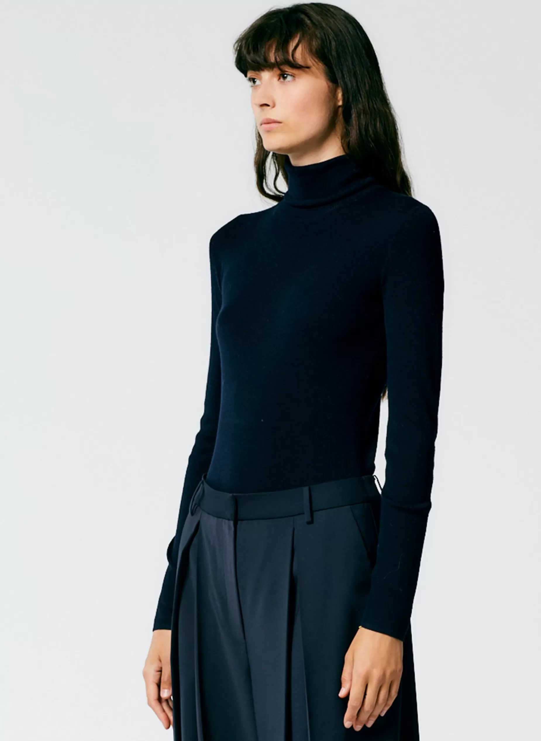 Tibi Knitwear & Sweatshirts | Fundamentals - WOFs-Featherweight Ribbed Sweater Turtleneck Pullover