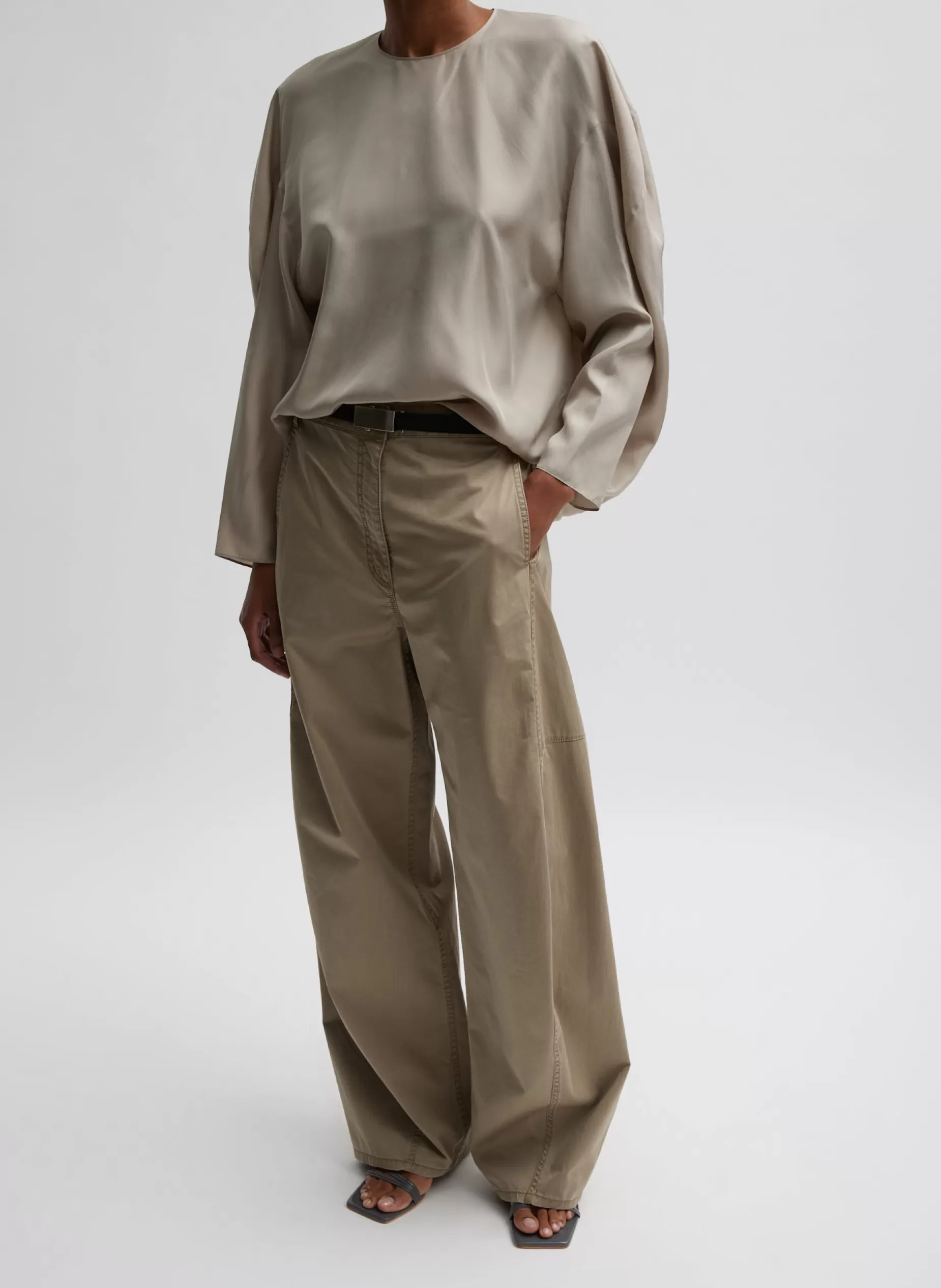 Tibi Pants & Shorts-Garment Dyed Silky Cotton Sid Chino Pant