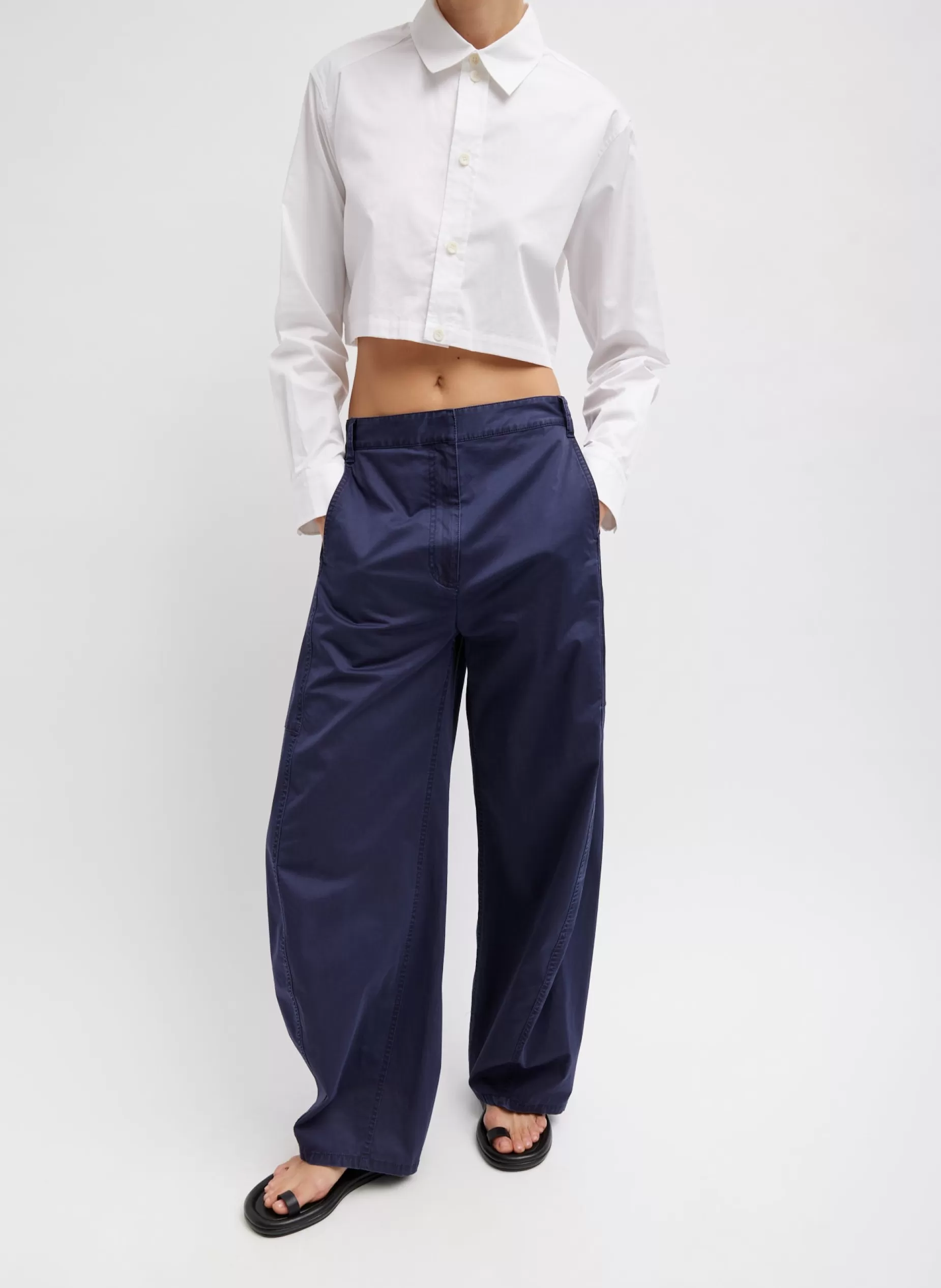 Tibi Pants & Shorts-Garment Dyed Silky Cotton Sid Pant