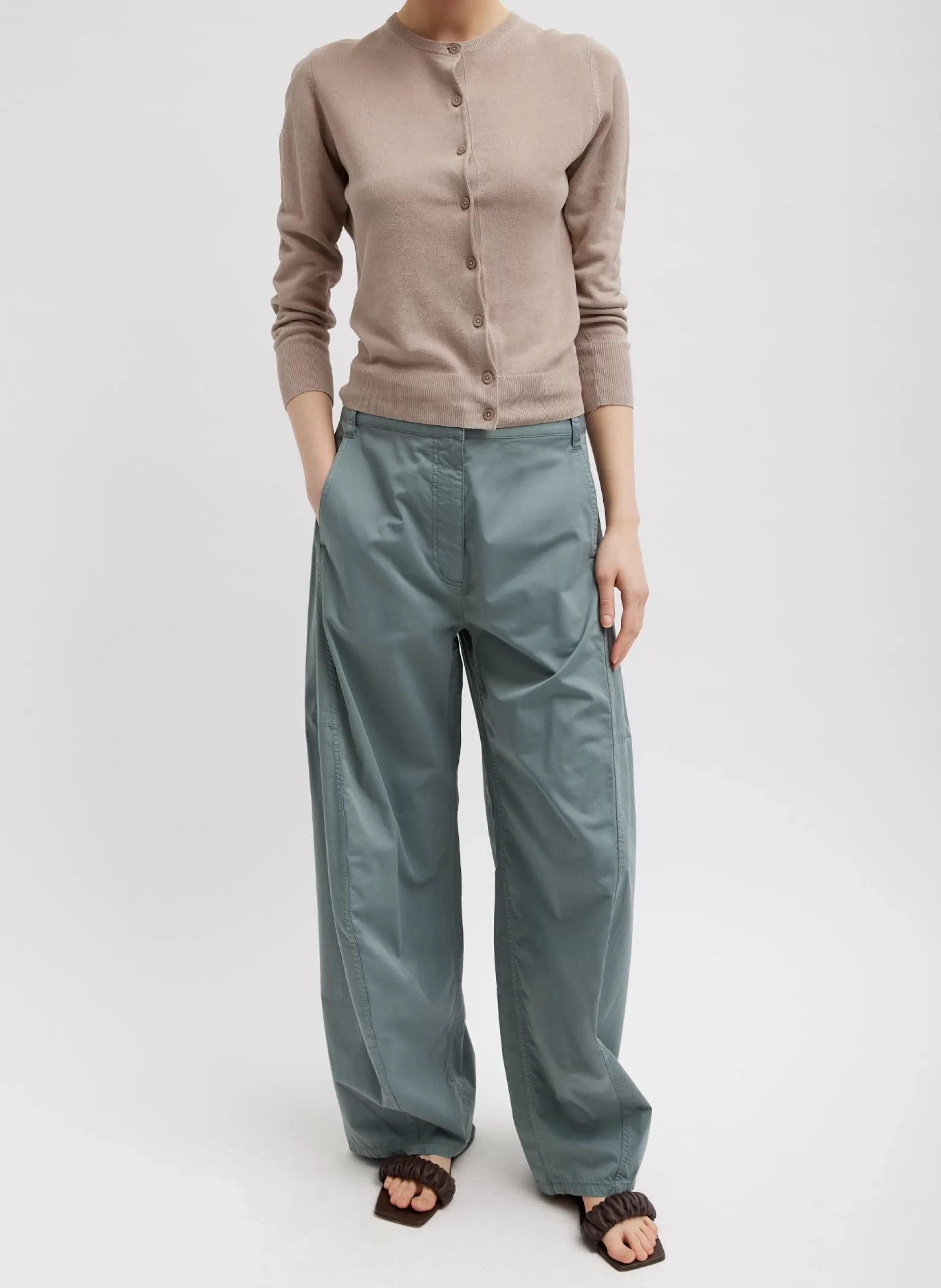 Tibi Pants & Shorts-Garment Dyed Silky Cotton Sid Pant