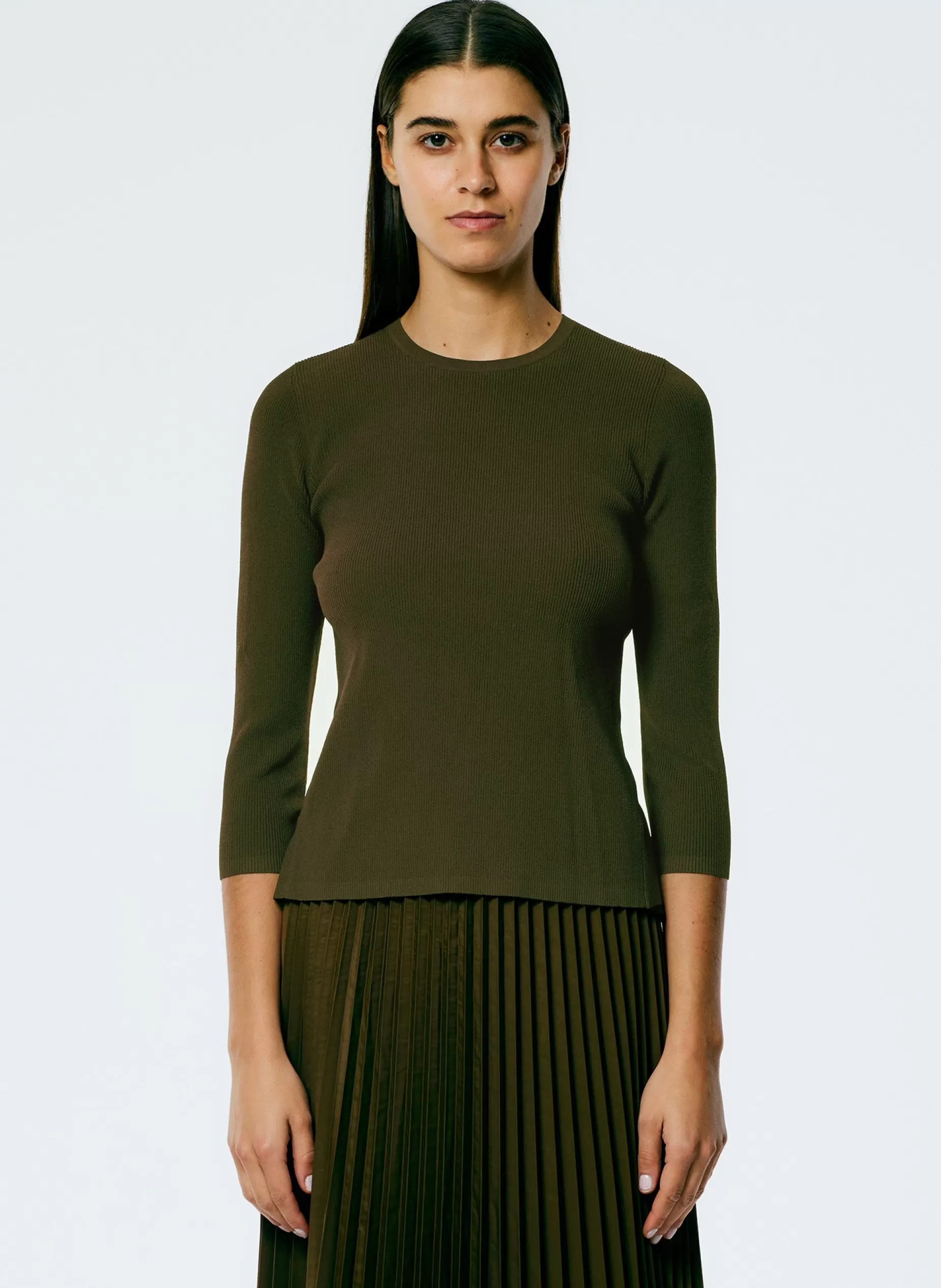 Tibi Tops-Giselle Stretch Sweater Circle Openback Pullover