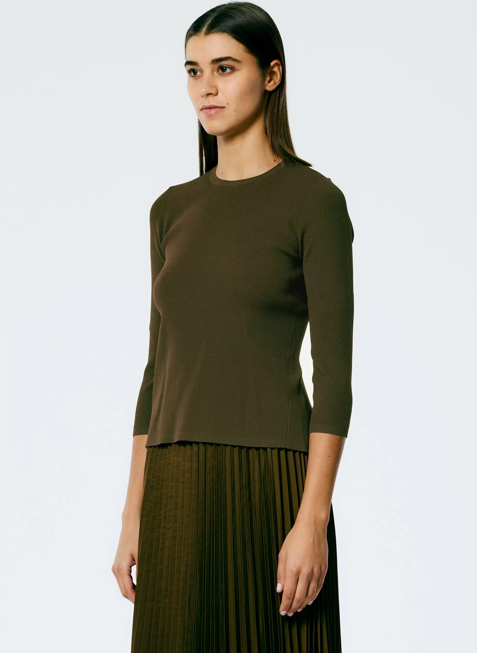 Tibi Tops-Giselle Stretch Sweater Circle Openback Pullover