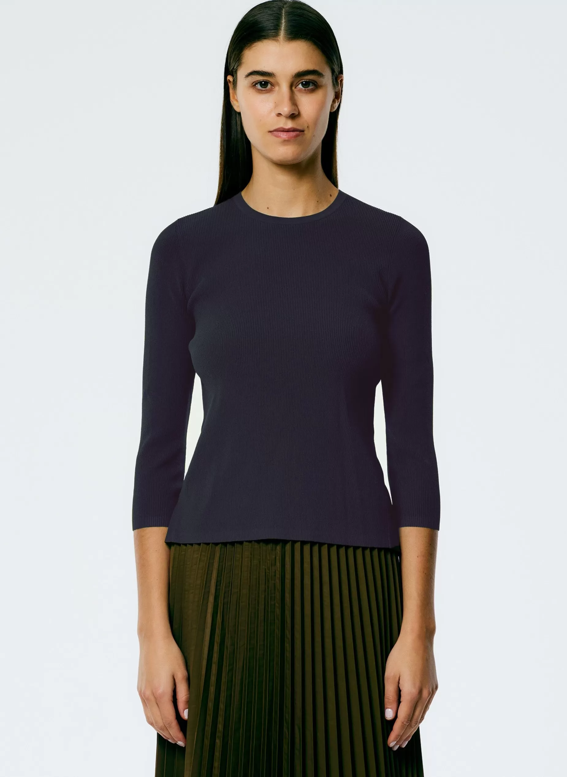 Tibi Tops-Giselle Stretch Sweater Circle Openback Pullover