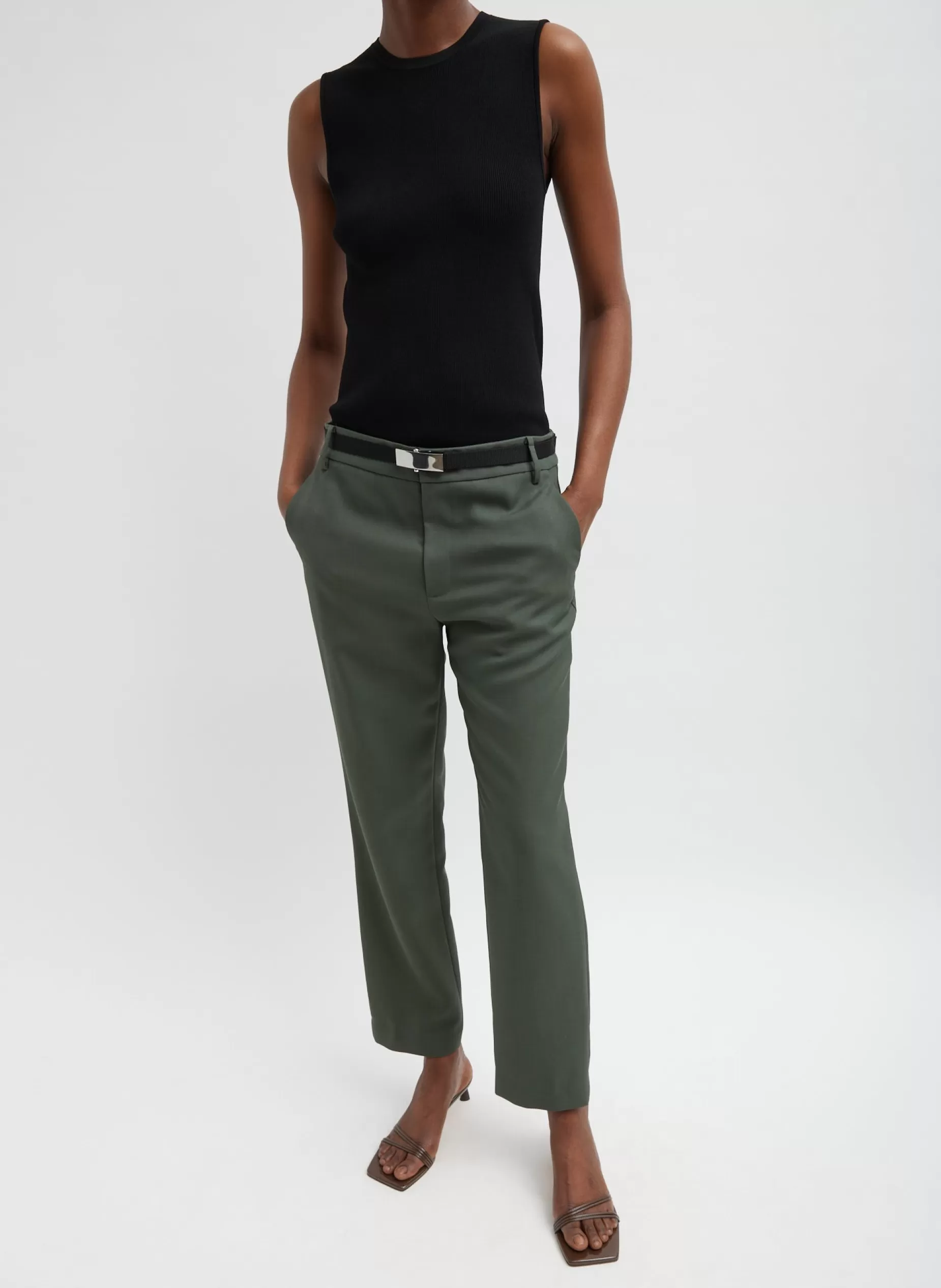 Tibi Suits | Pants & Shorts-Grain De Poudre Lennon Ankle Pant