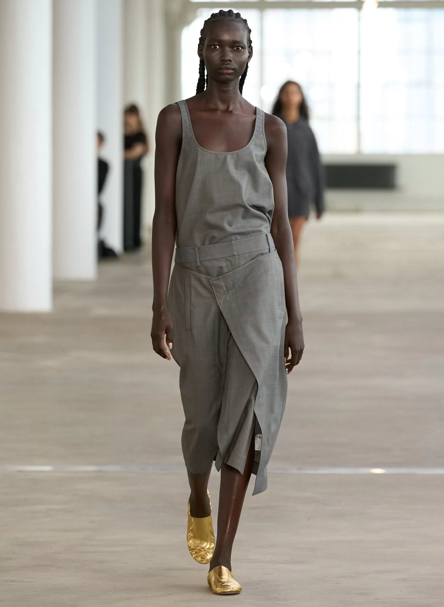 Tibi Suits | Skirts-Grant Crossdye Suiting Wrap Trouser Skirt