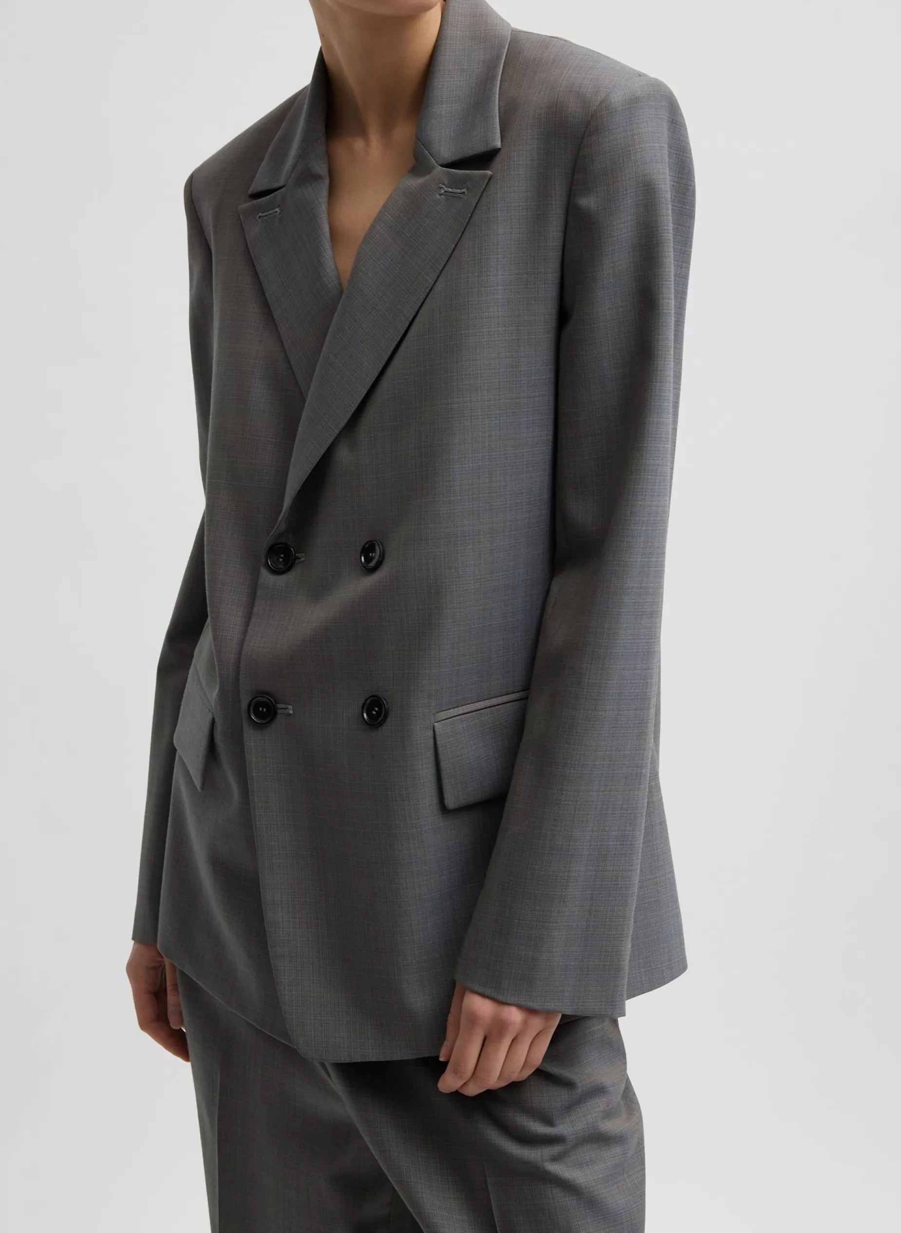 Tibi Suits | Jackets & Outerwear-Grant Suiting Double Breasted Blazer