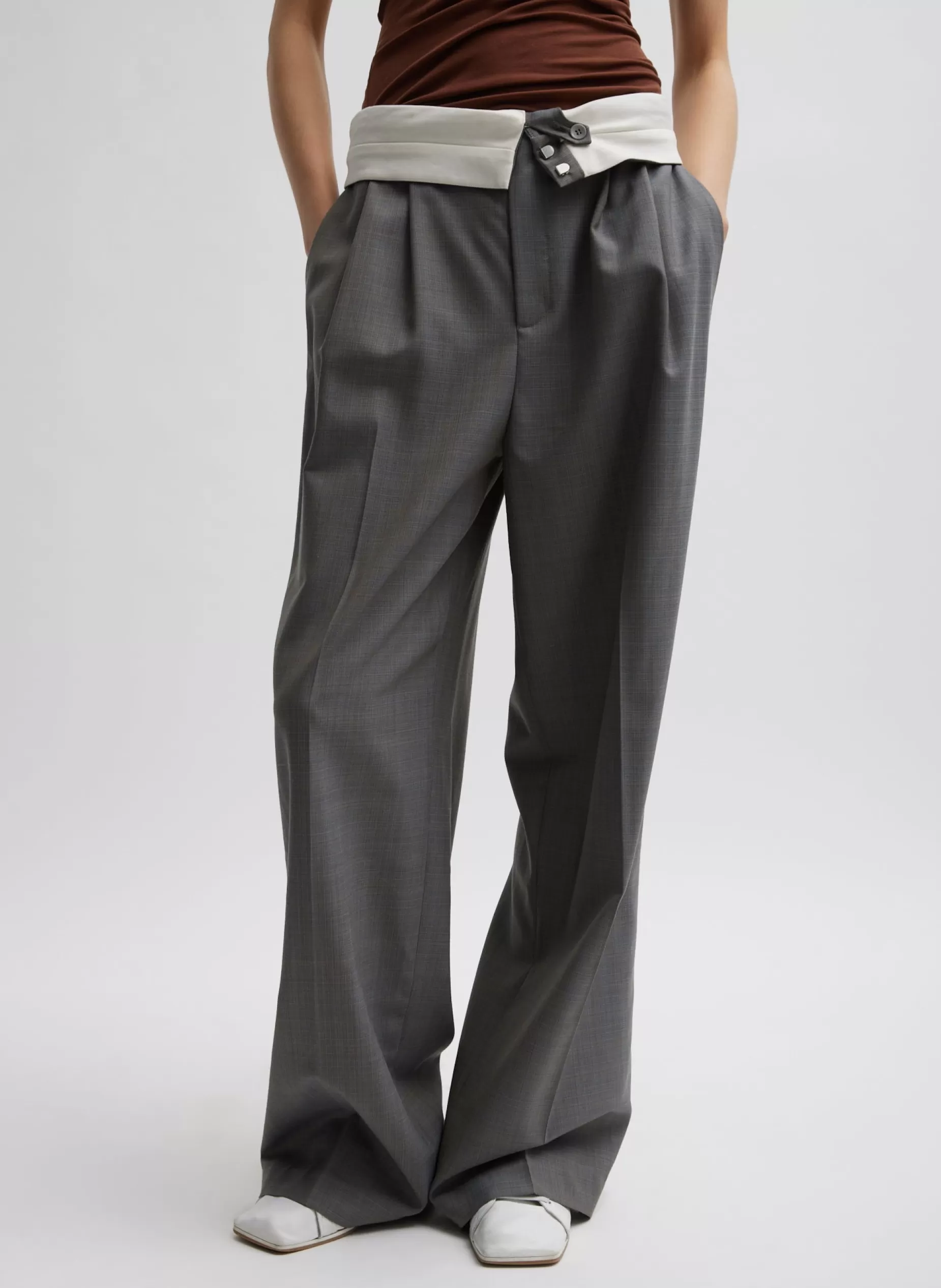 Tibi Suits | Pants & Shorts-Grant Suiting Fold Over Trouser