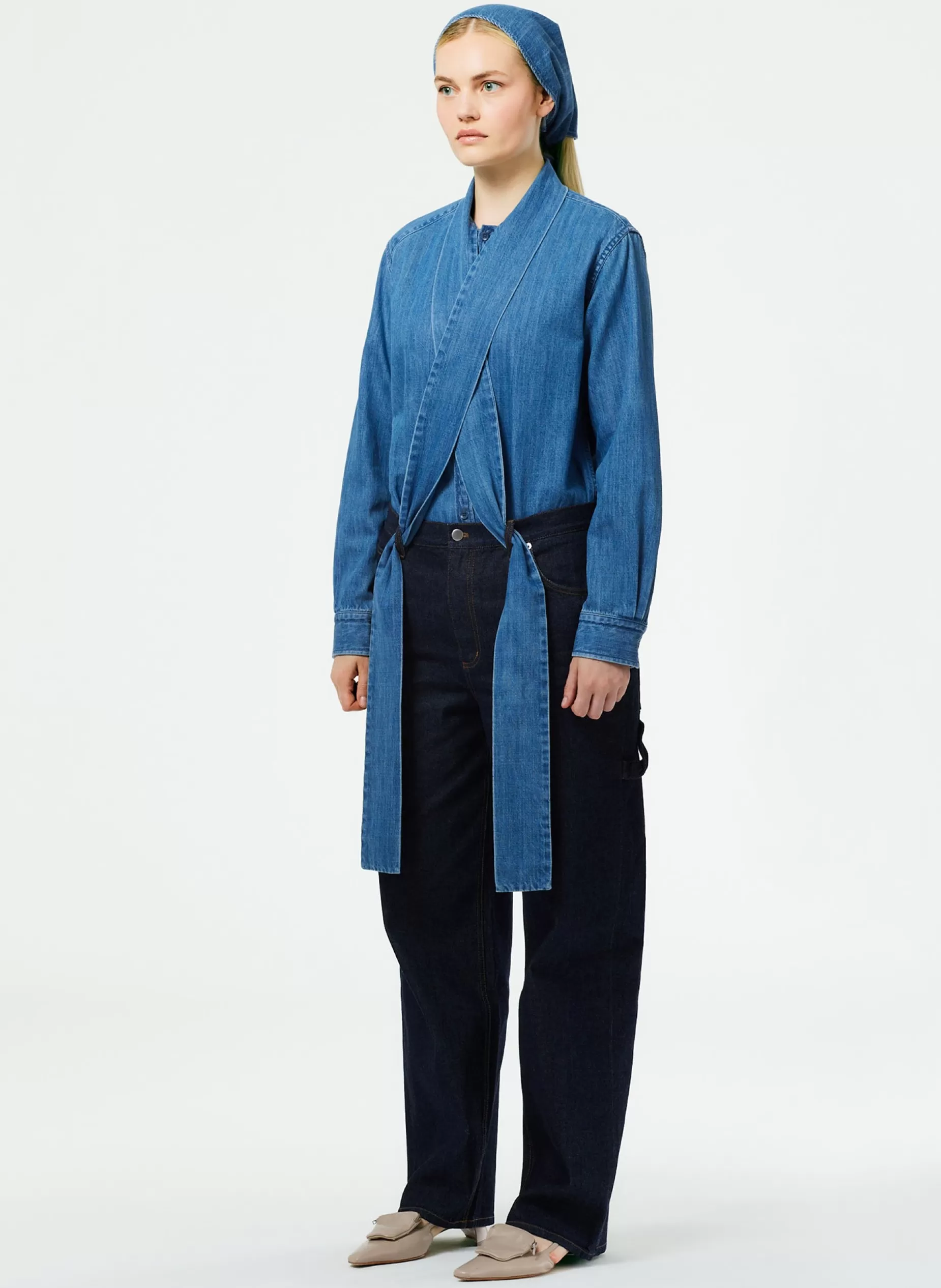 Tibi Denim | Pants & Shorts-Indigo Denim Slouchy Carpenter Jean