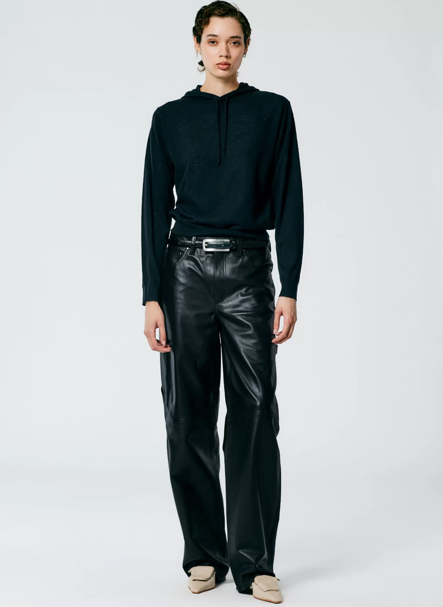 Tibi Pants & Shorts | Fundamentals - WOFs-Leather Slouchy Carpenter Pant