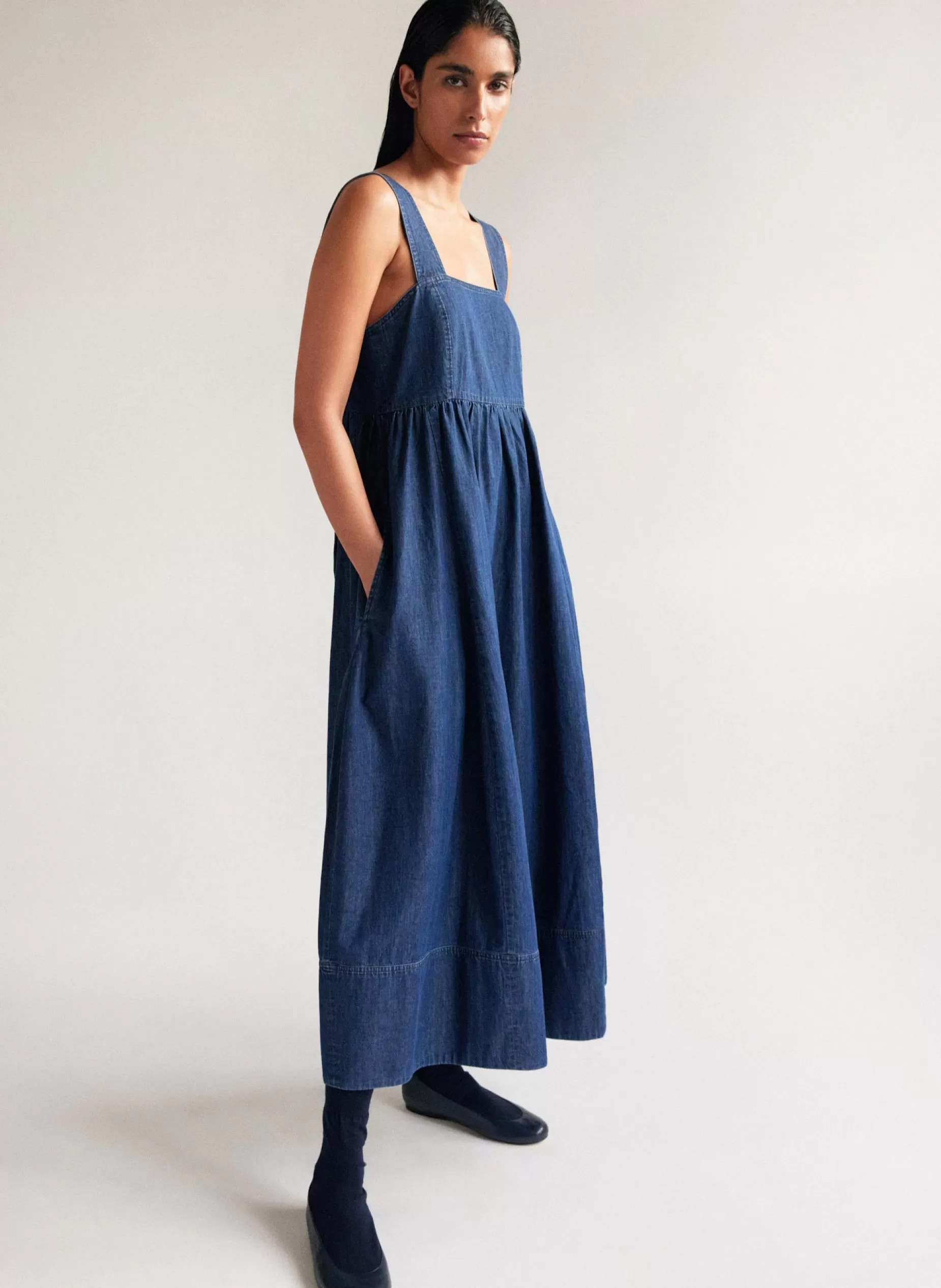 Tibi Dresses-Light Weight Stone Wash Sculpted Dress