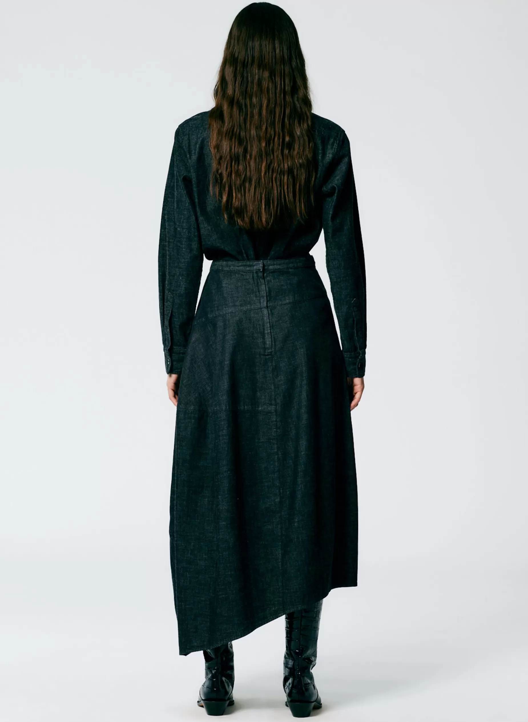 Tibi Skirts | Fundamentals - WOFs-Light Weight Stone Washed Denim Asymmetrical Balloon Skirt - Regular