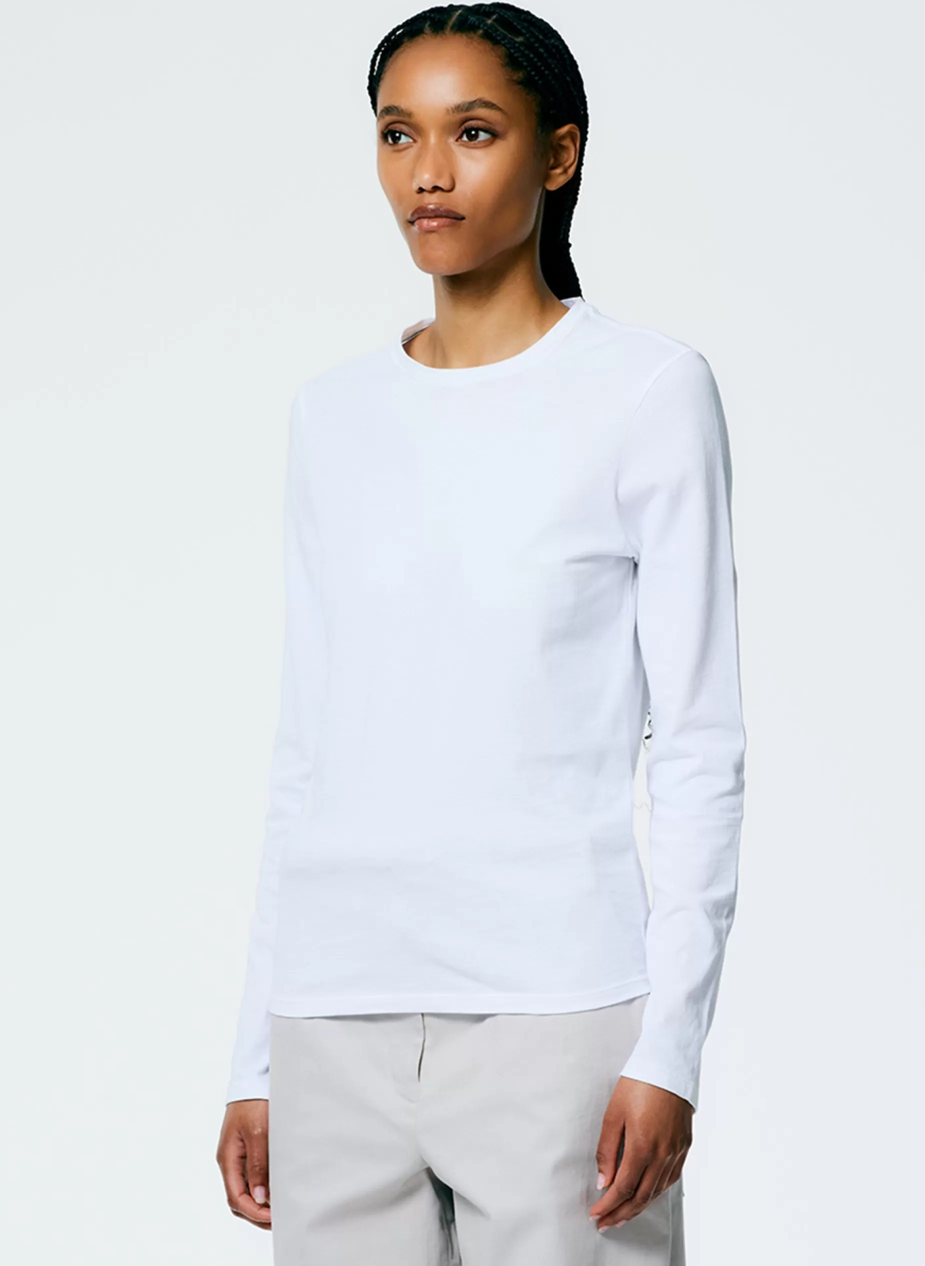 Tibi Knitwear & Sweatshirts-Long Sleeve Fitted T-Shirt