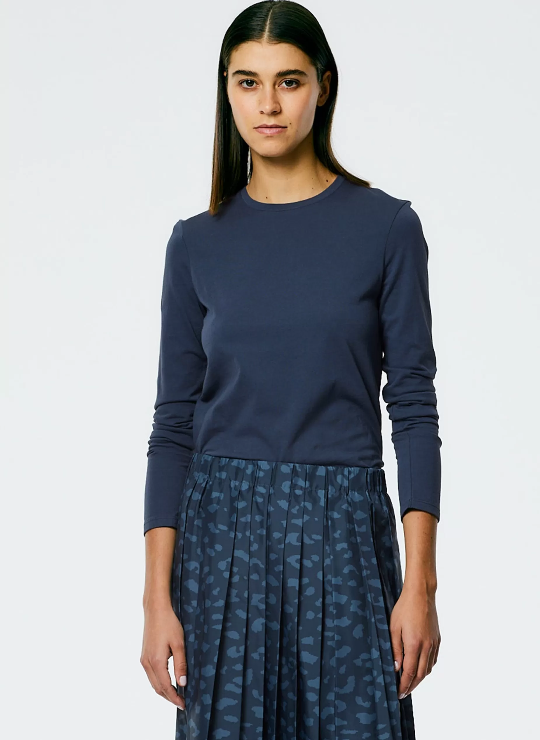 Tibi Knitwear & Sweatshirts-Long Sleeve Fitted T-Shirt