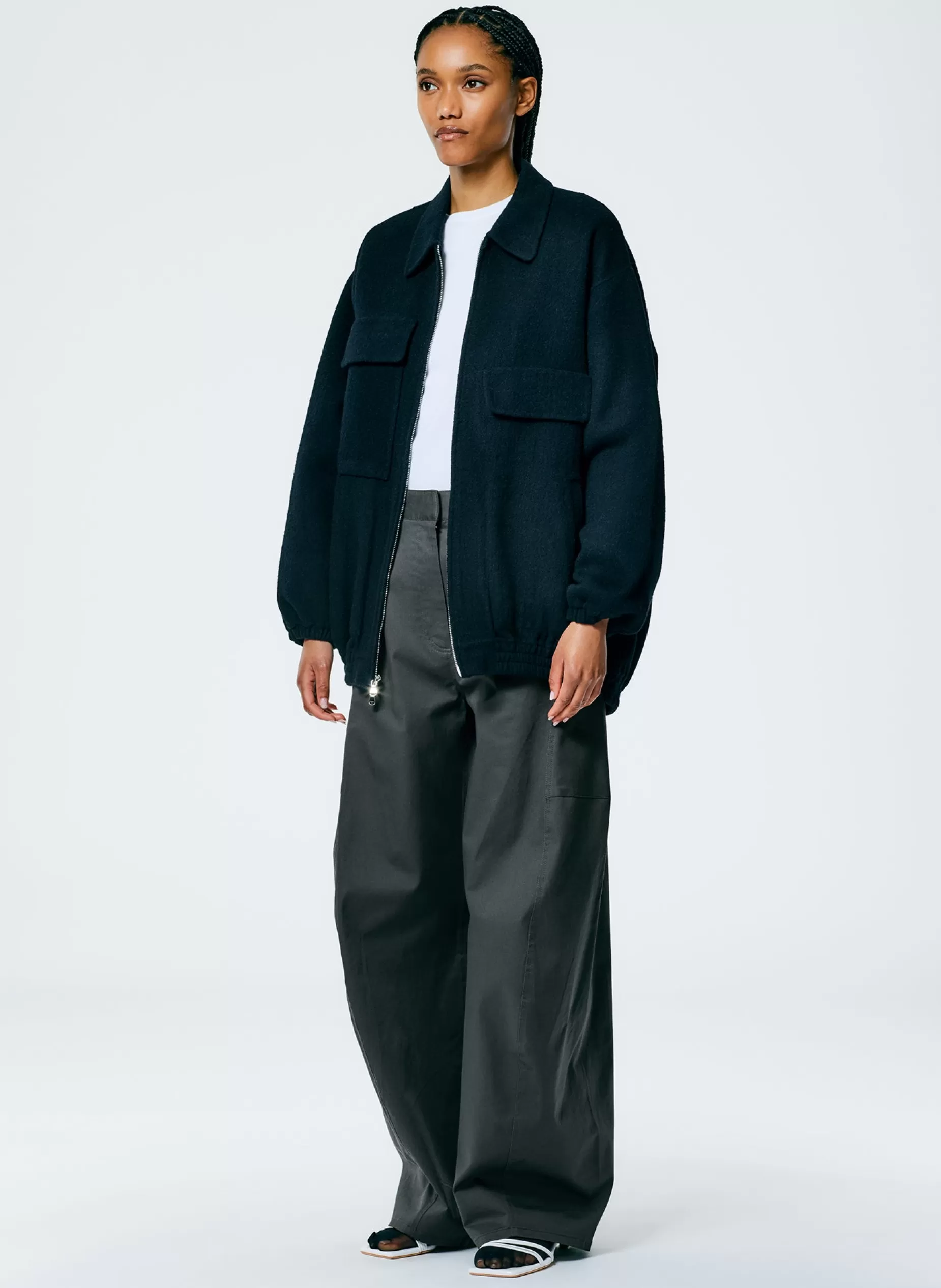 Tibi Jackets & Outerwear-Luxe Wool Angora Oversized Bomber