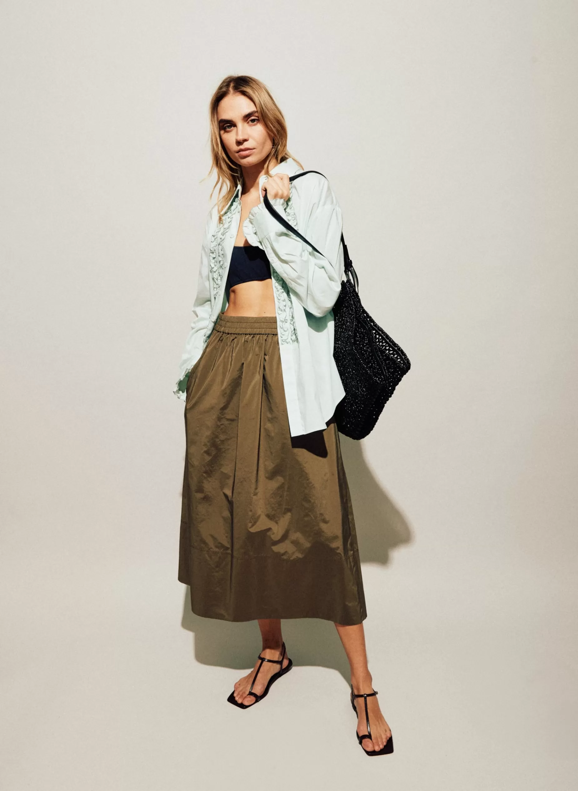 Tibi Skirts | Fundamentals - WOFs-Nylon Pull On Full Skirt