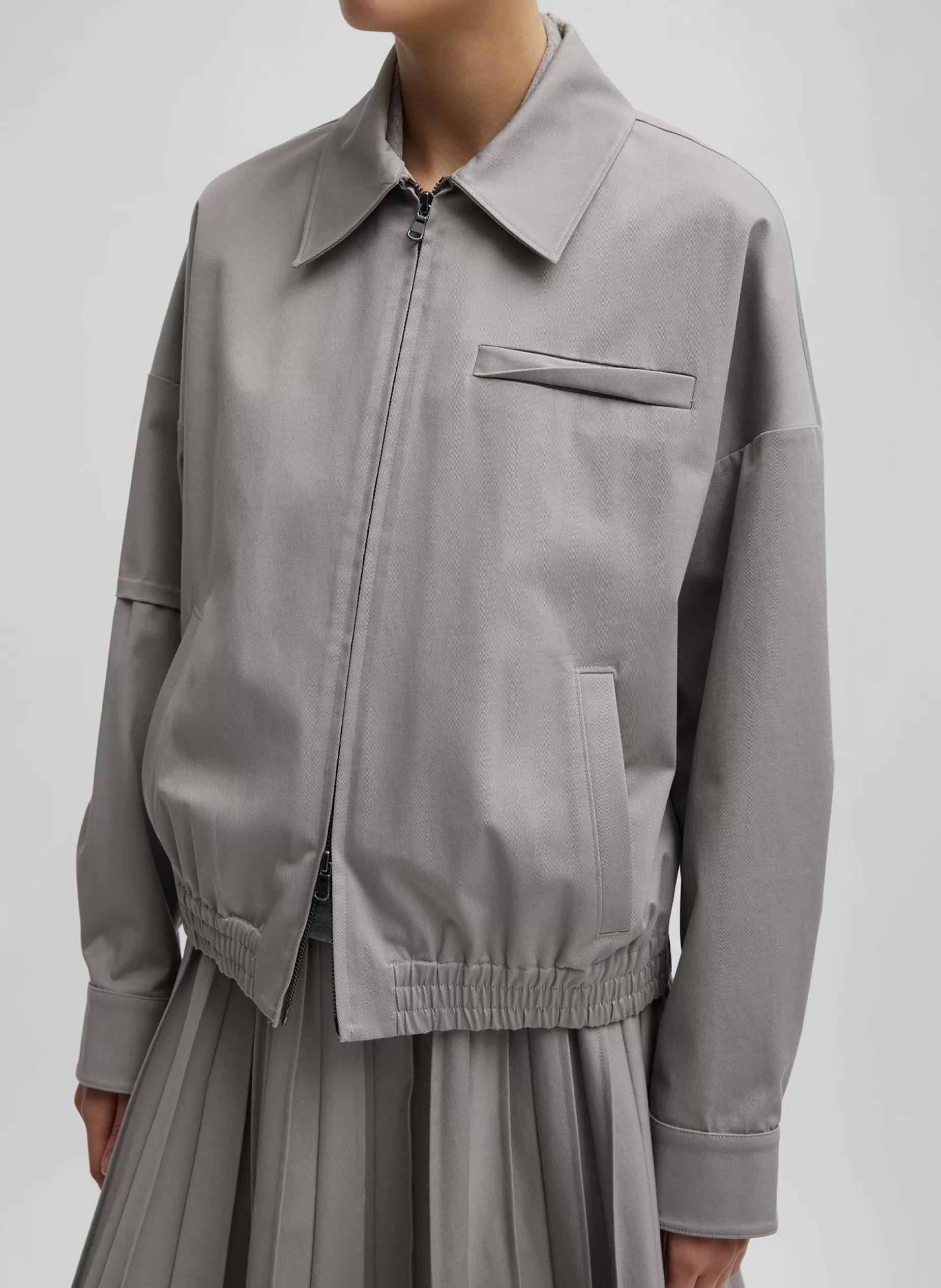 Tibi Jackets & Outerwear | Curated Closets-Oliver Cotton Stretch Tricotine Bomber