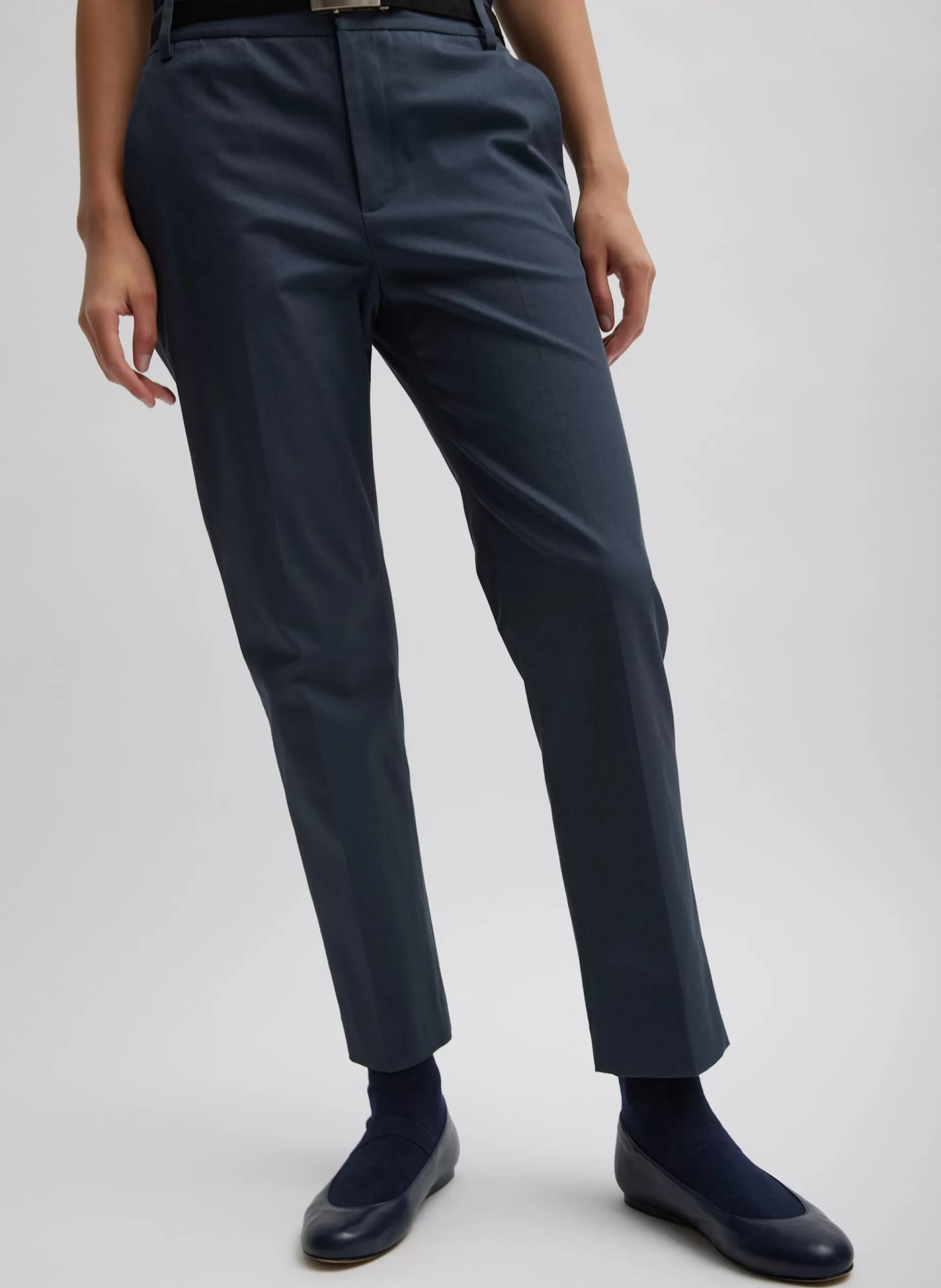 Tibi Suits | Pants & Shorts-Oliver Cotton Stretch Tricotine Lennon Ankle Pant