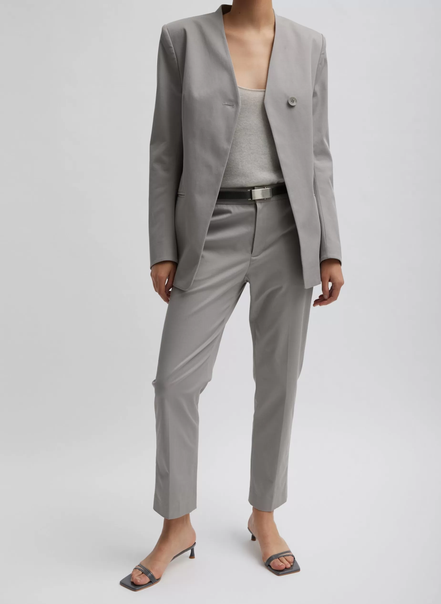 Tibi Suits | Pants & Shorts-Oliver Cotton Stretch Tricotine Lennon Ankle Pant