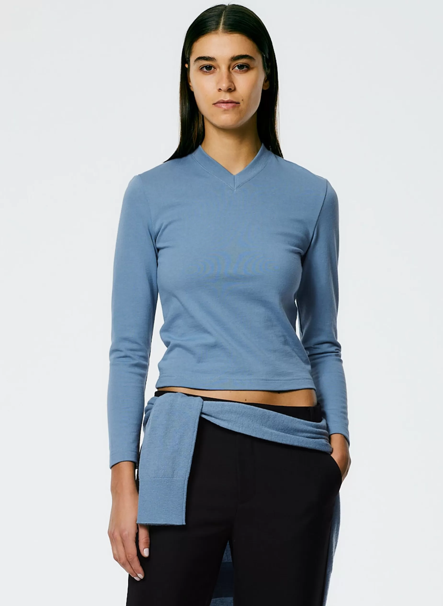 Tibi Knitwear & Sweatshirts | Tops-Perfect Shrunken V-Neck T-Shirt